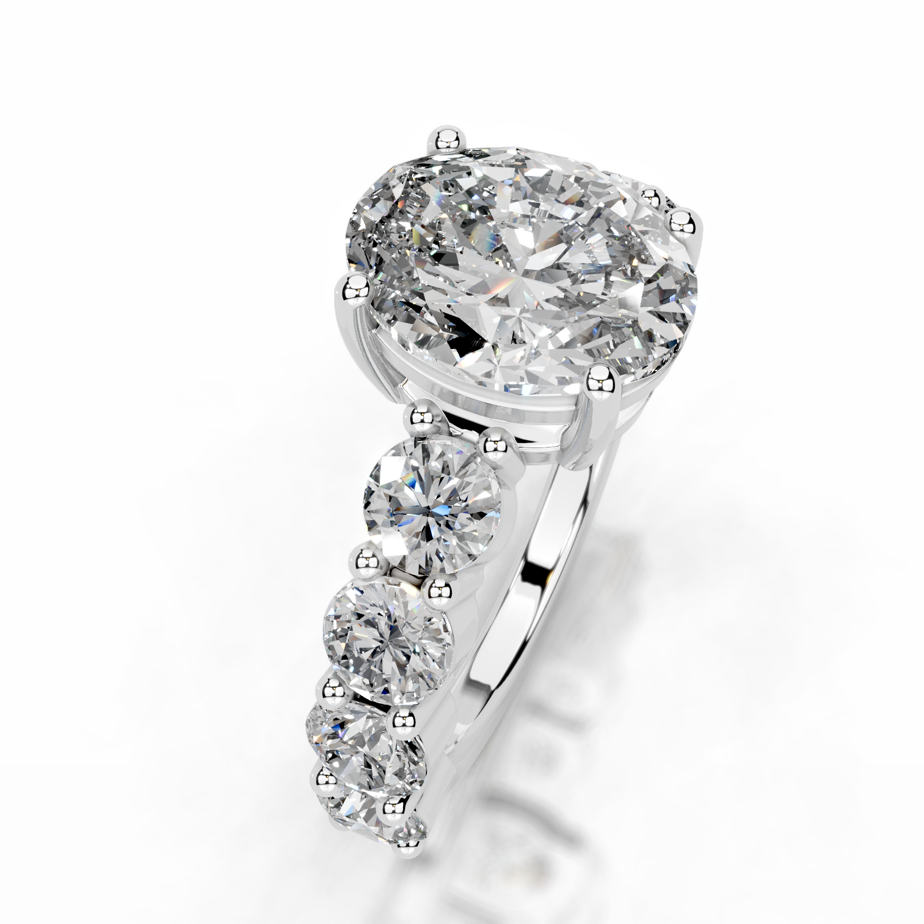 Odin Diamond Engagement Ring   (4 Carat) -18K White Gold