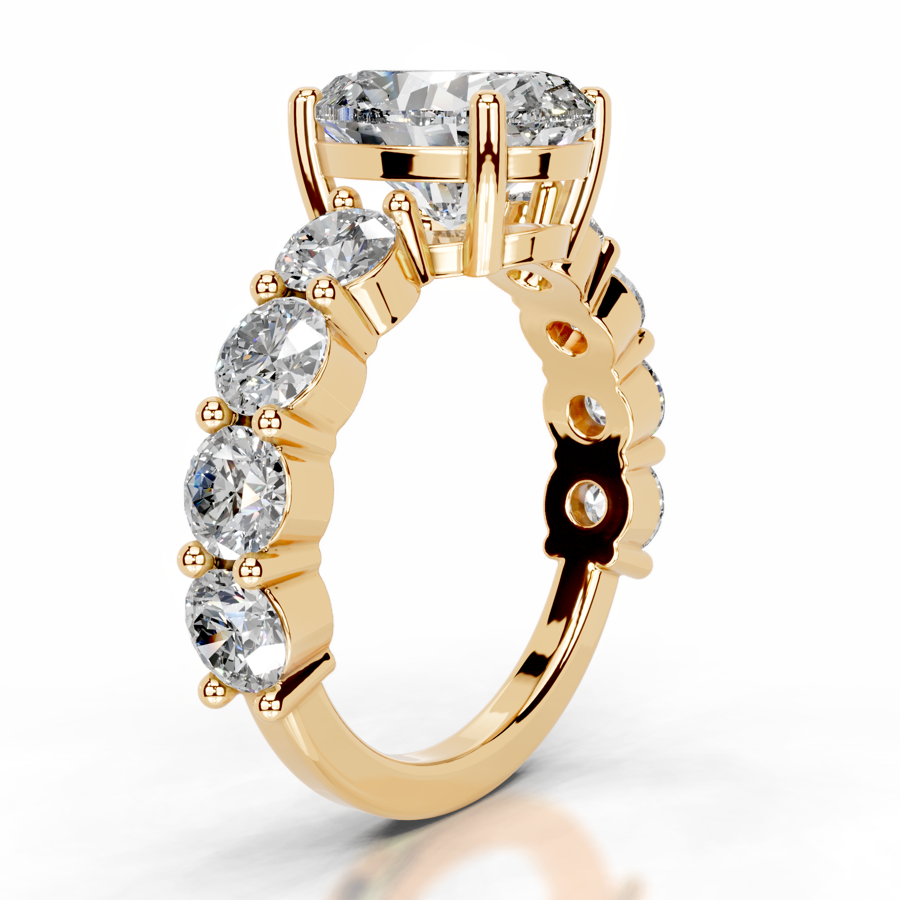 Odin Lab Grown Diamond Ring   (4 Carat) -18K Yellow Gold