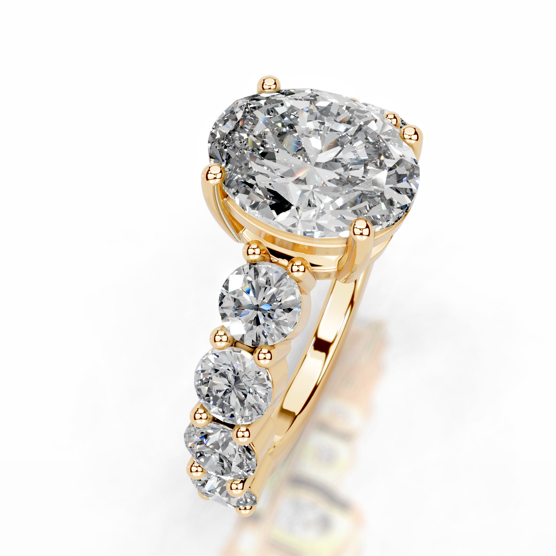 Odin Lab Grown Diamond Ring (4 Carat) -18K Yellow Gold