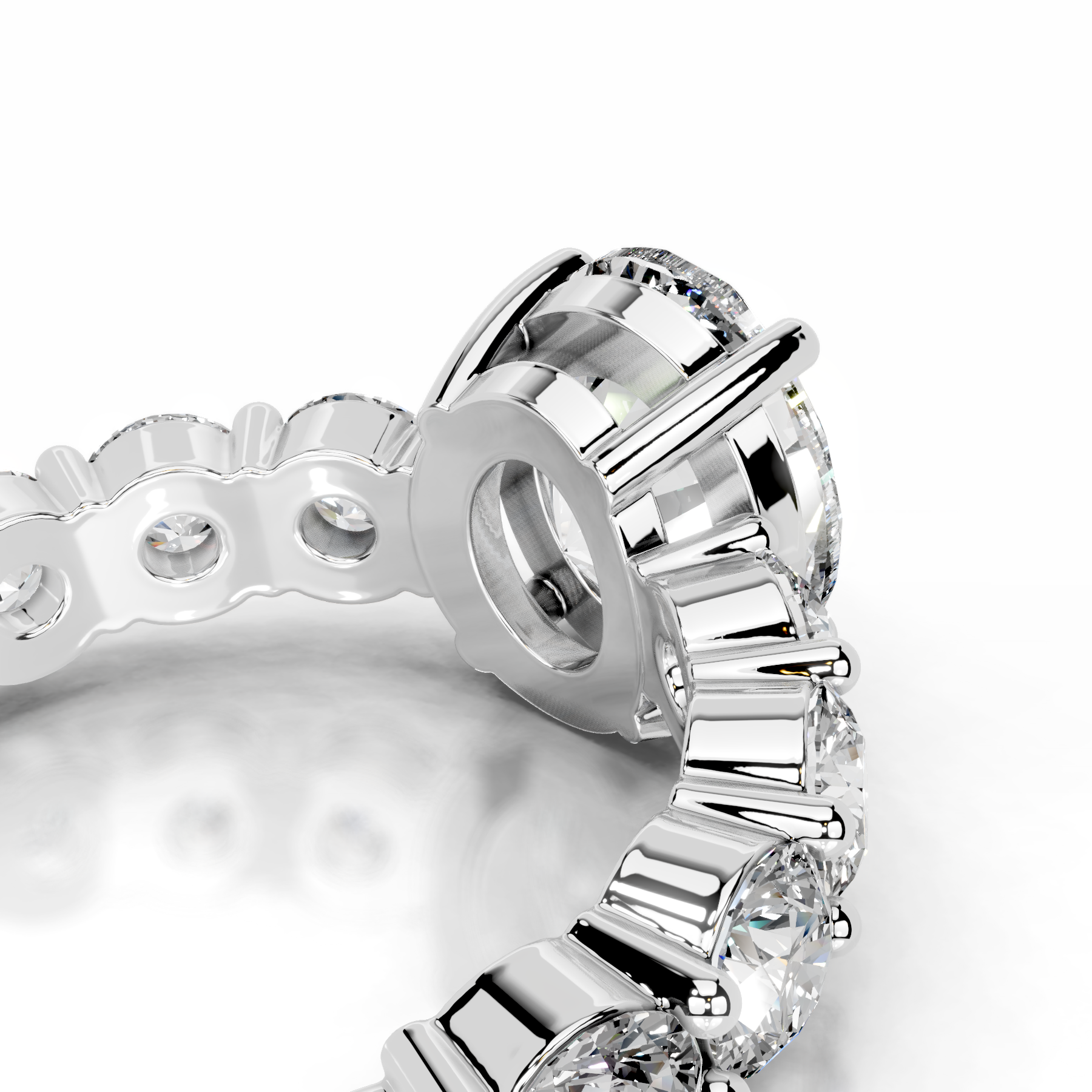 Odin Diamond Engagement Ring   (4 Carat) -14K White Gold