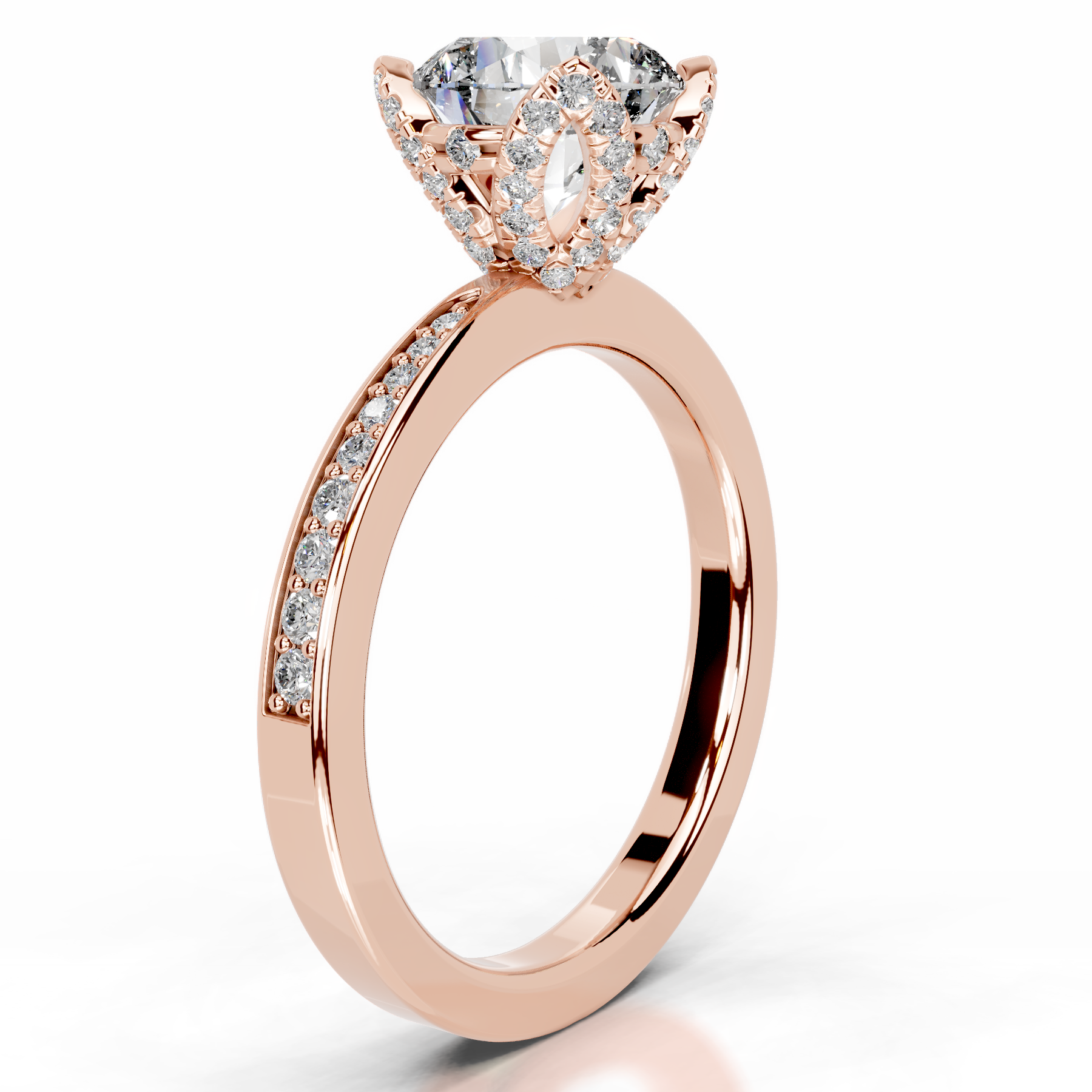 Daria Diamond Engagement Ring (1.85 Carat) -14K Rose Gold