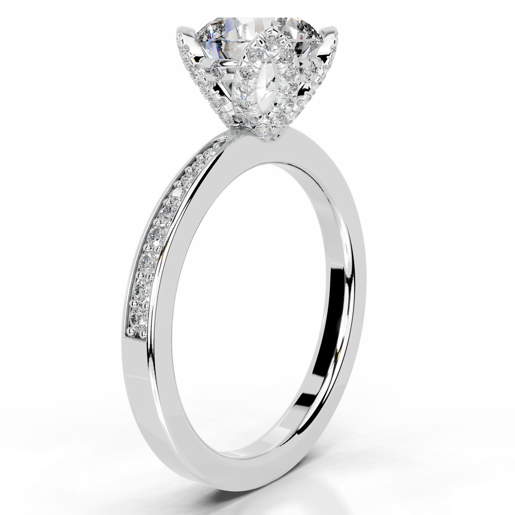 Daria Diamond Engagement Ring (1.85 Carat) -14K White Gold
