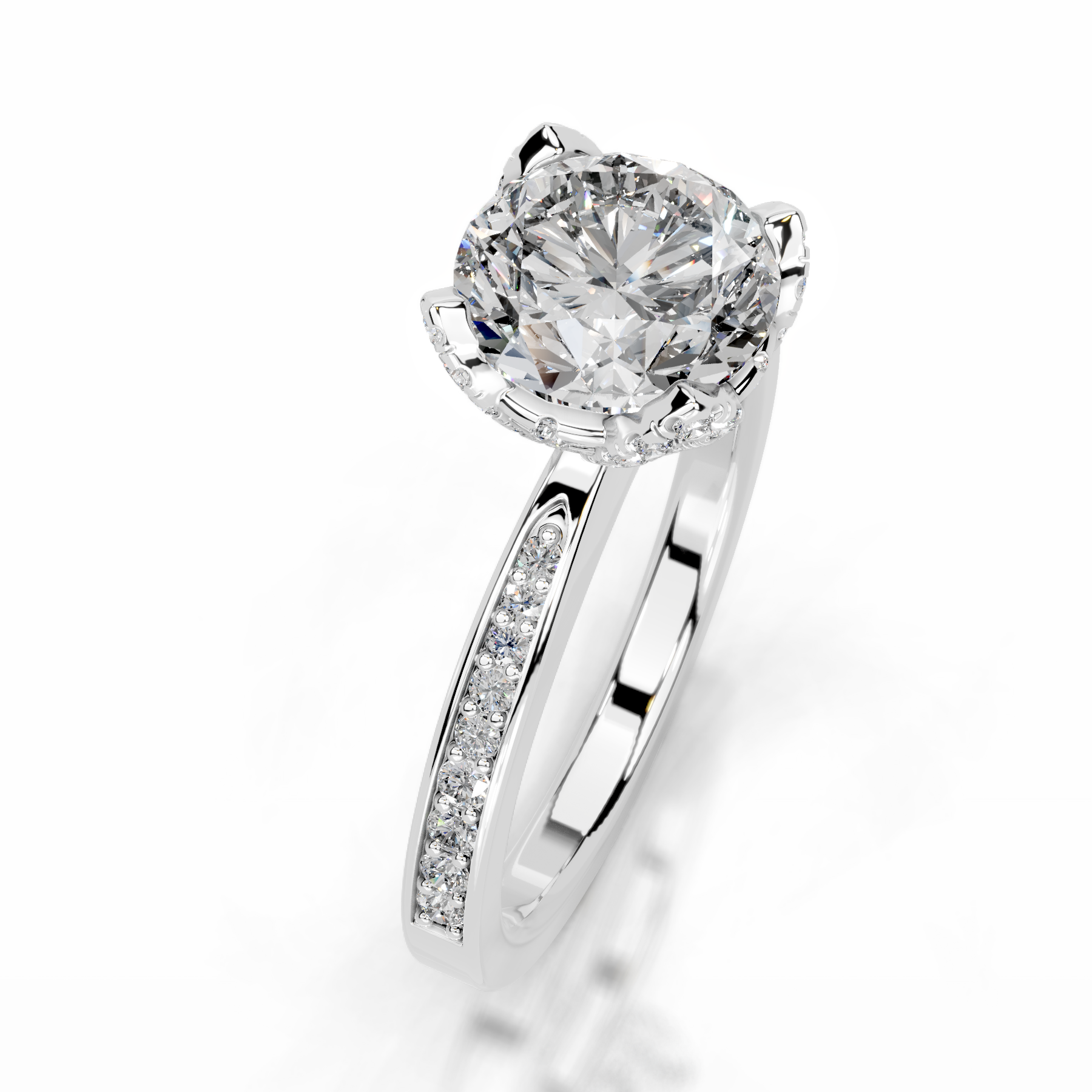Daria Diamond Engagement Ring (1.85 Carat) -14K White Gold