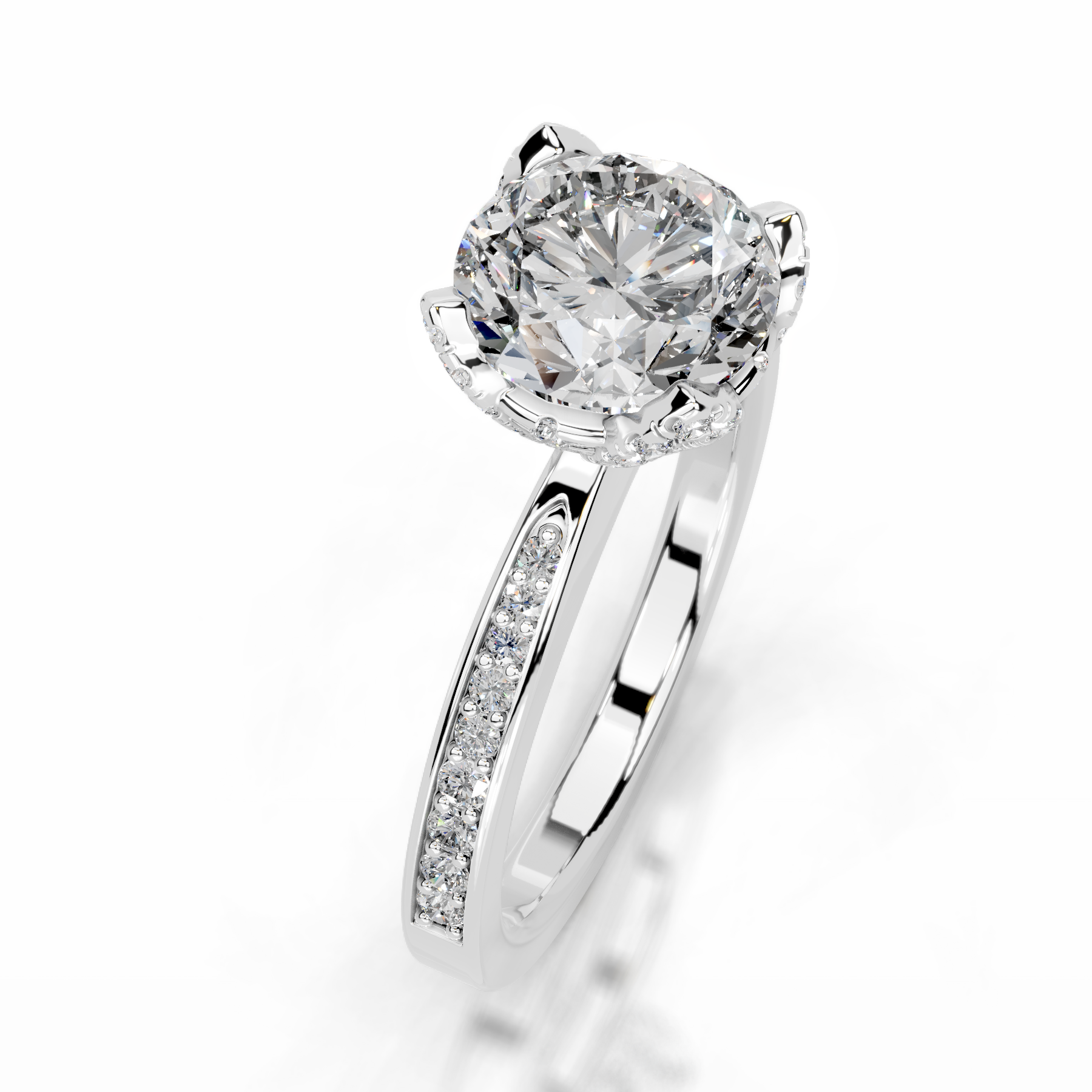 Daria Diamond Engagement Ring   (1.85 Carat) -14K White Gold