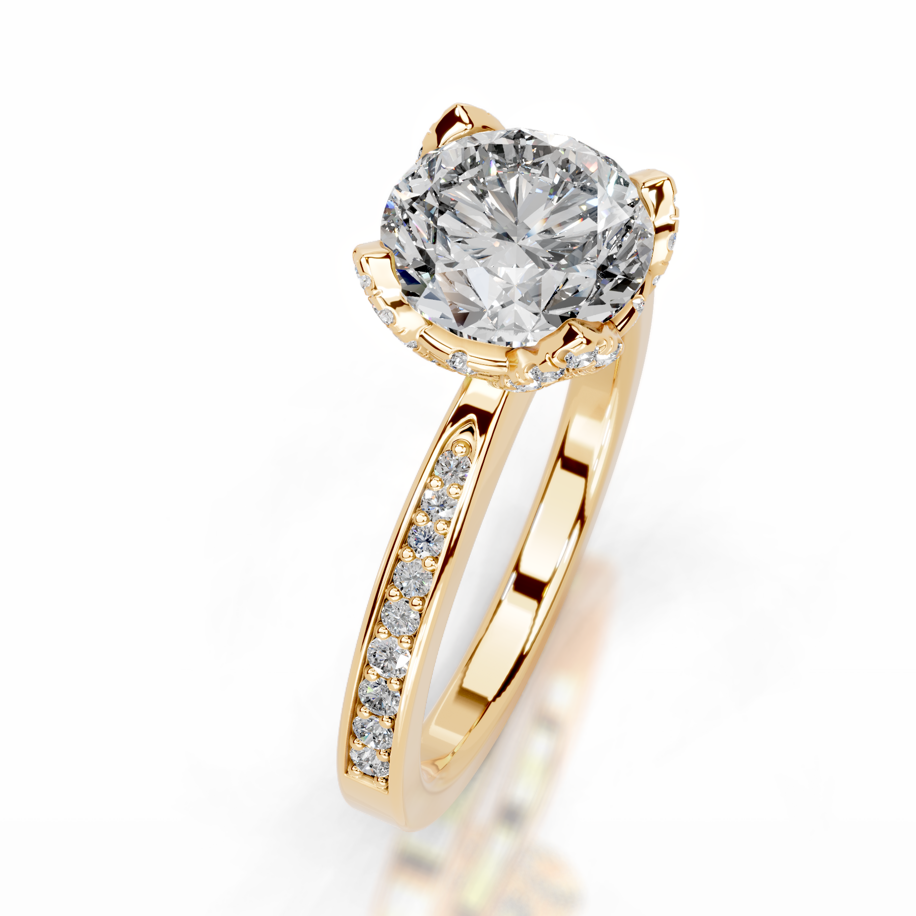 Daria Diamond Engagement Ring   (1.85 Carat) -18K Yellow Gold