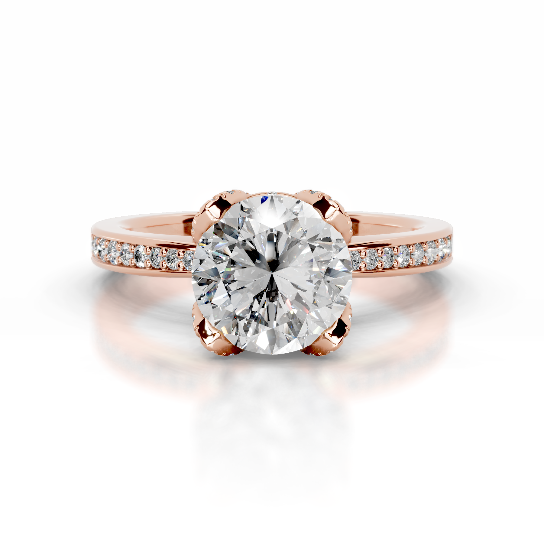 Daria Diamond Engagement Ring (1.85 Carat) -14K Rose Gold