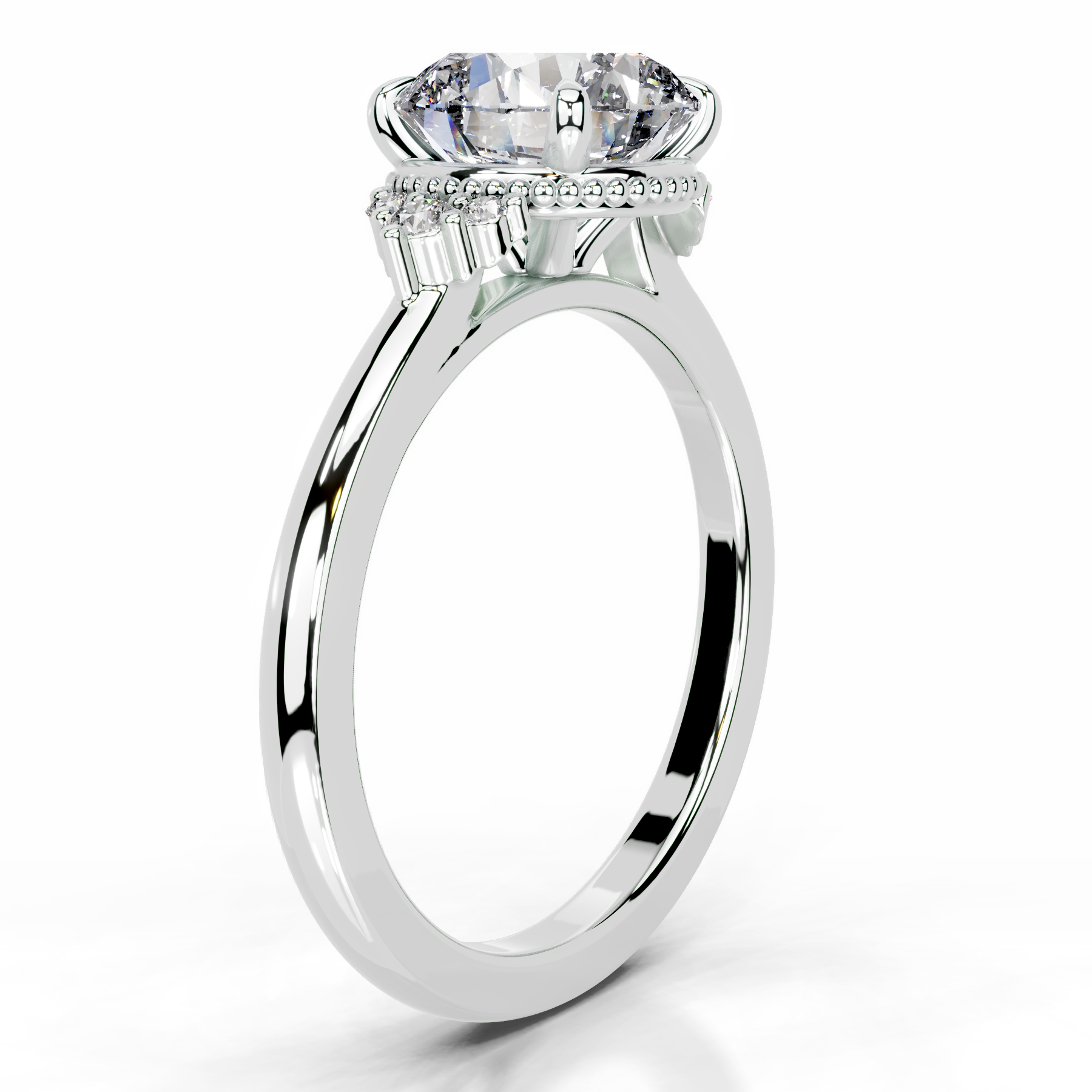 Natasha Lab Grown Diamond Ring (2.10 Carat) -18K White Gold