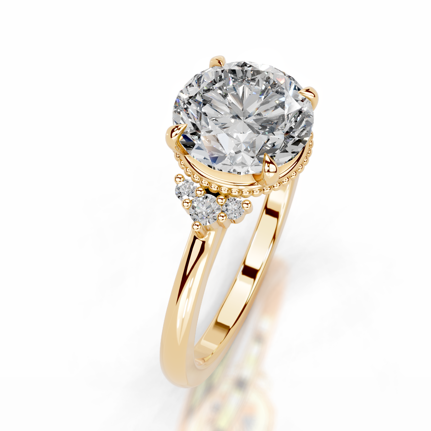 Natasha Lab Grown Diamond Ring (2.10 Carat) -18K Yellow Gold