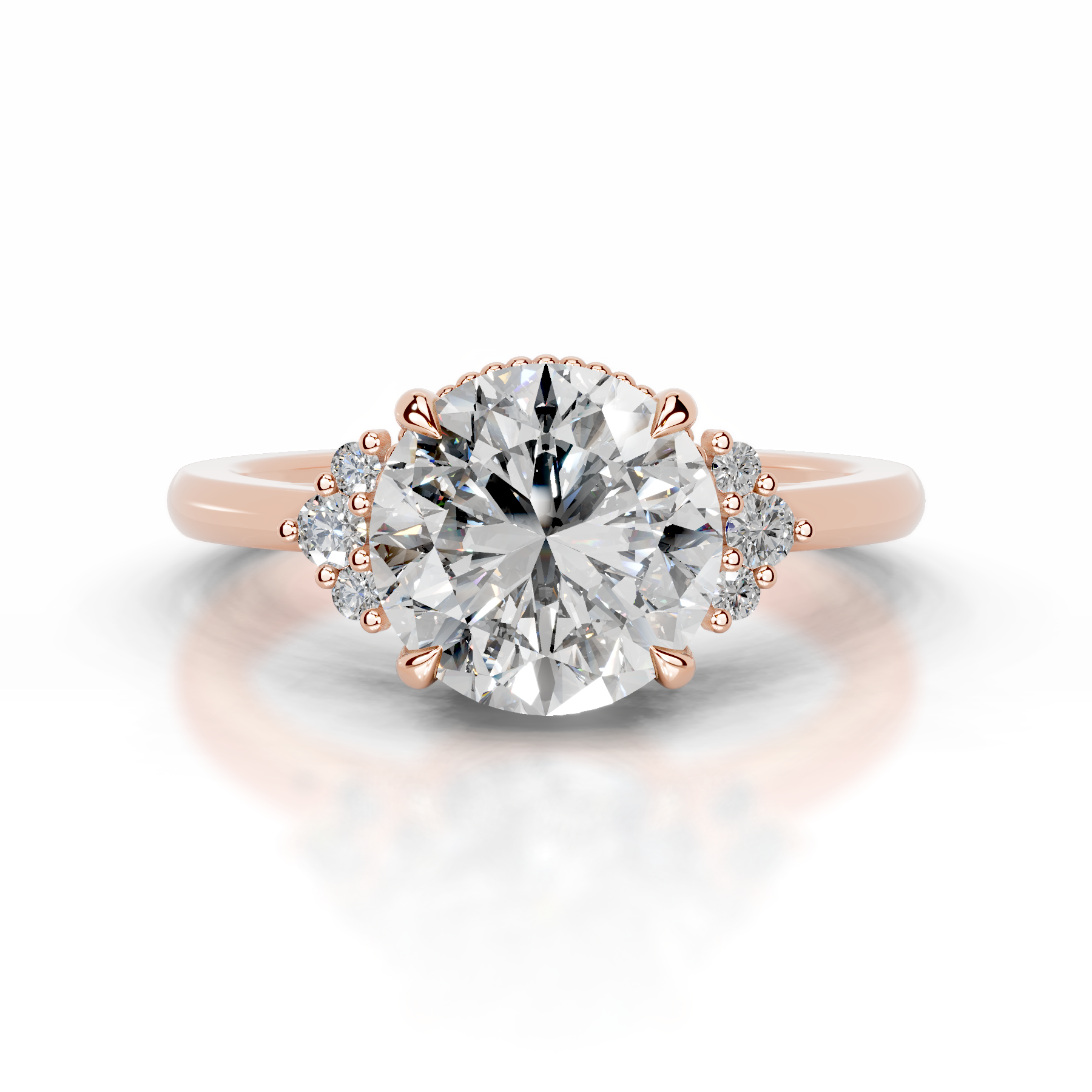 Natasha Lab Grown Diamond Ring   (2.10 Carat) -14K Rose Gold