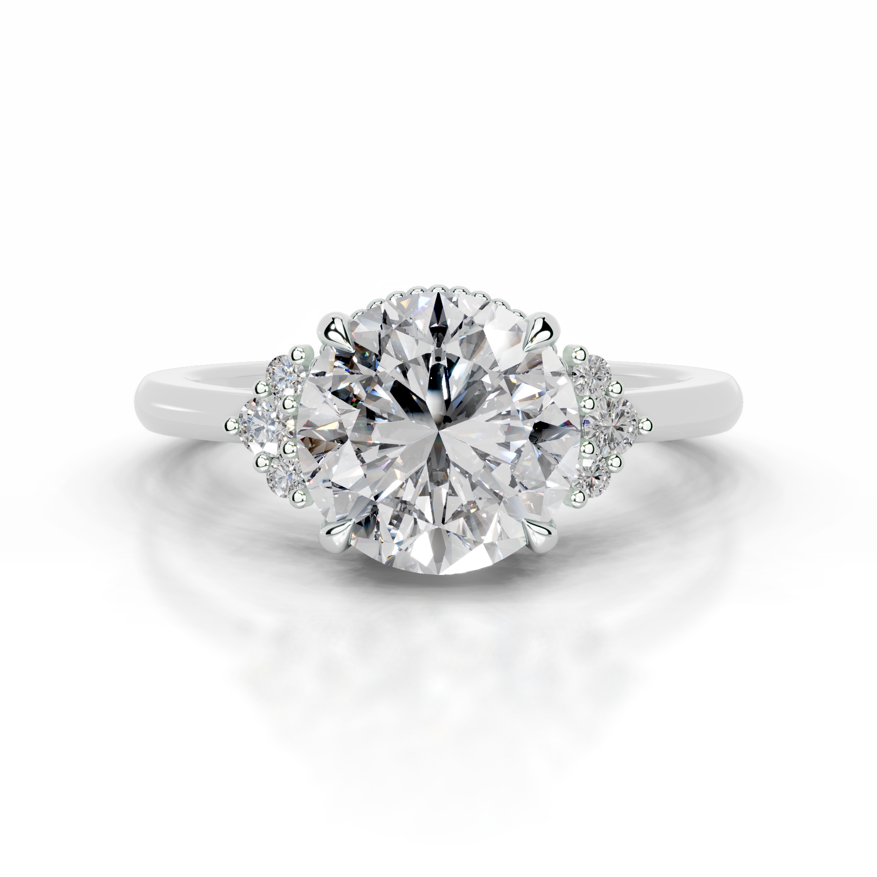 Natasha Diamond Engagement Ring   (2.10 Carat) -14K White Gold