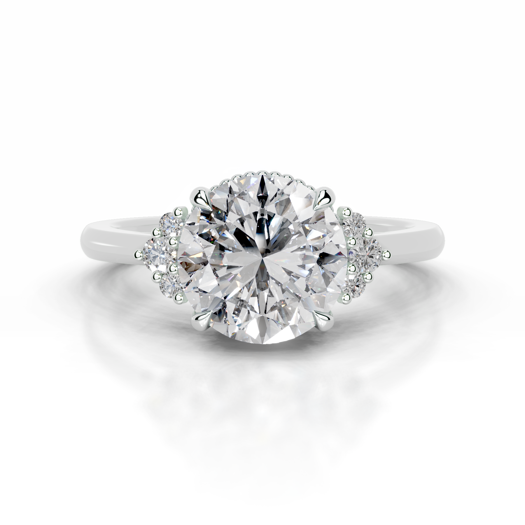Natasha Lab Grown Diamond Ring (2.10 Carat) -14K White Gold