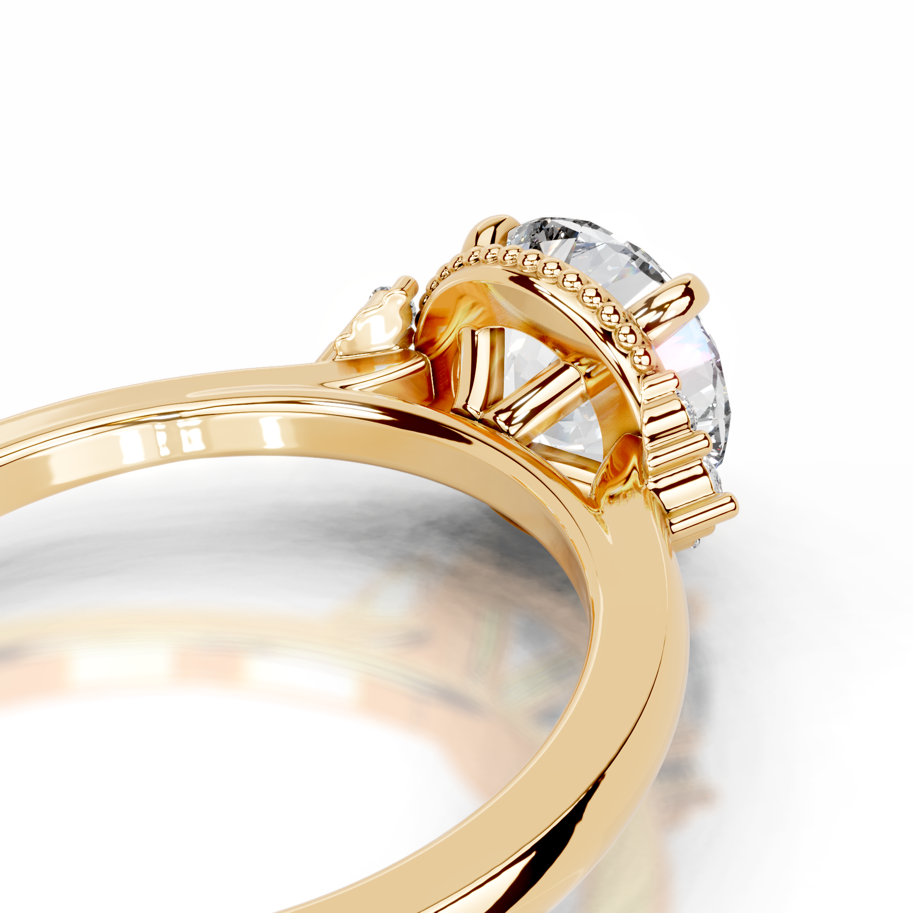 Natasha Lab Grown Diamond Ring (2.10 Carat) -18K Yellow Gold