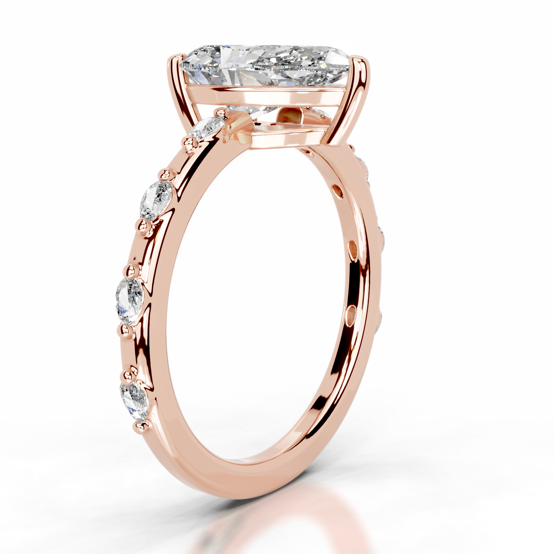 Nadya Lab Grown Diamond Ring   (2.2 Carat) -14K Rose Gold