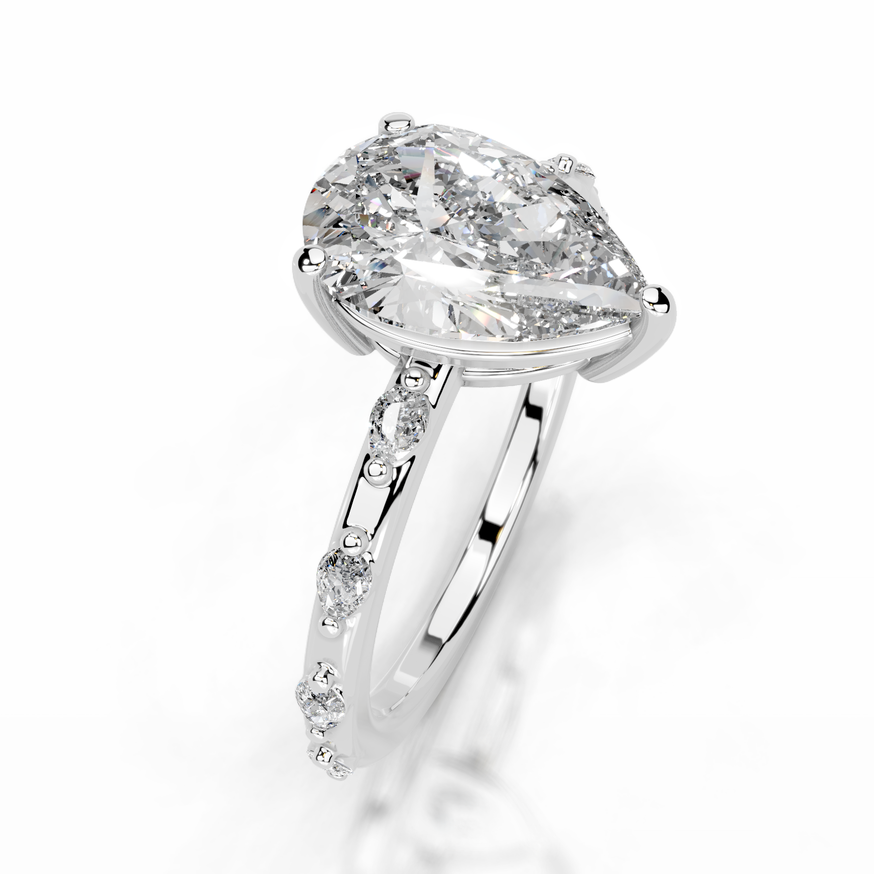 Nadya Lab Grown Diamond Ring (2.2 Carat) -14K White Gold