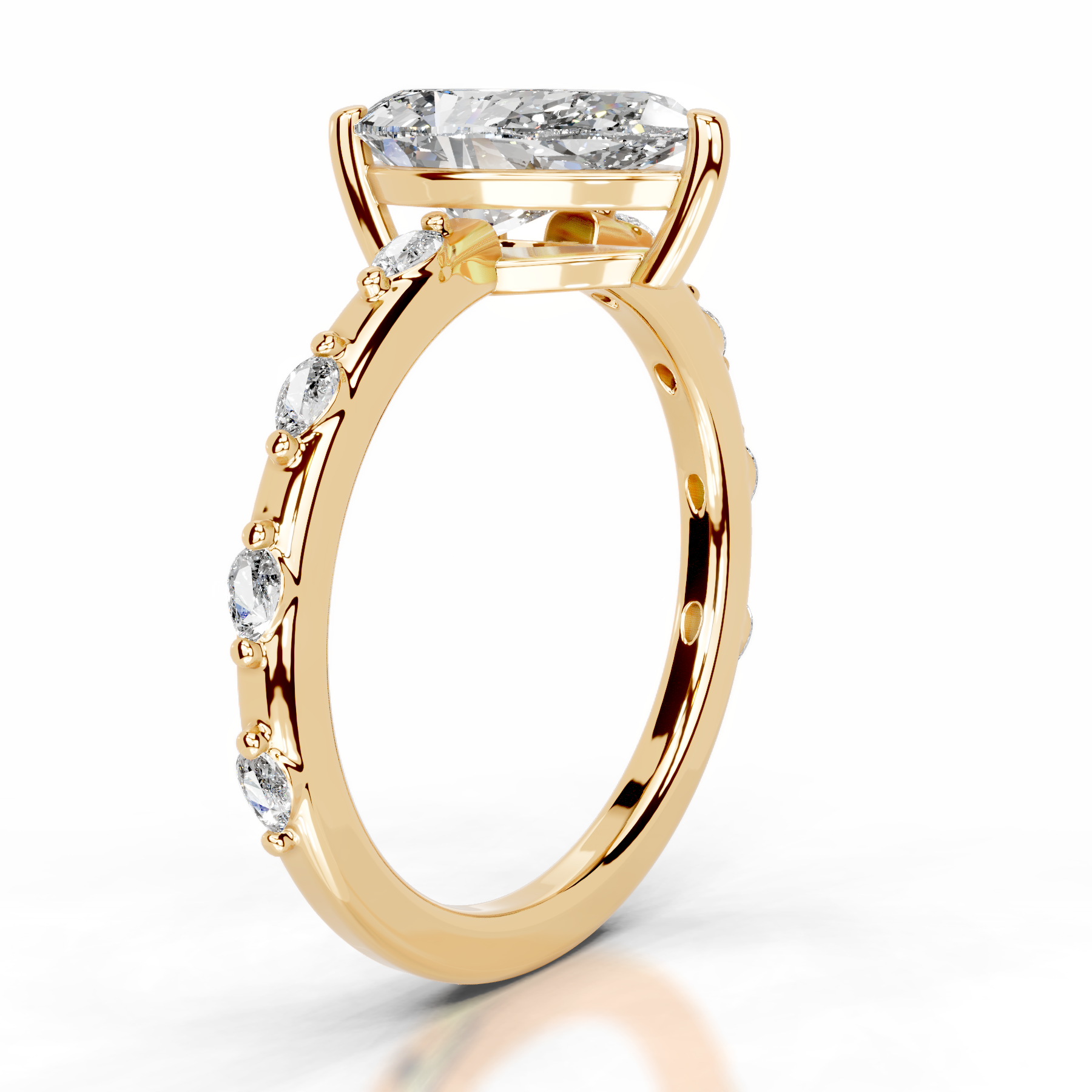 Nadya Lab Grown Diamond Ring (2.2 Carat) -18K Yellow Gold
