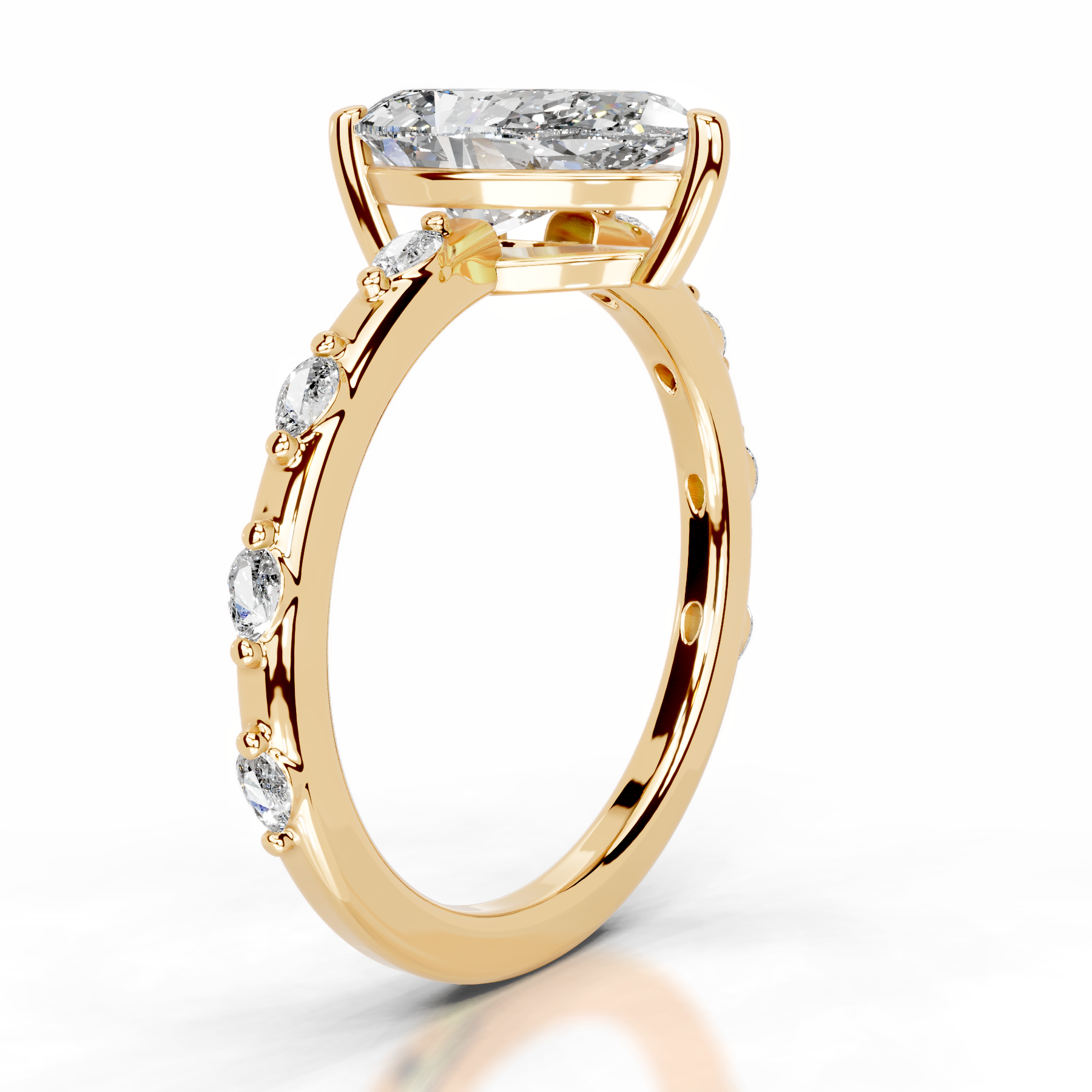 Nadya Lab Grown Diamond Ring   (2.2 Carat) -18K Yellow Gold