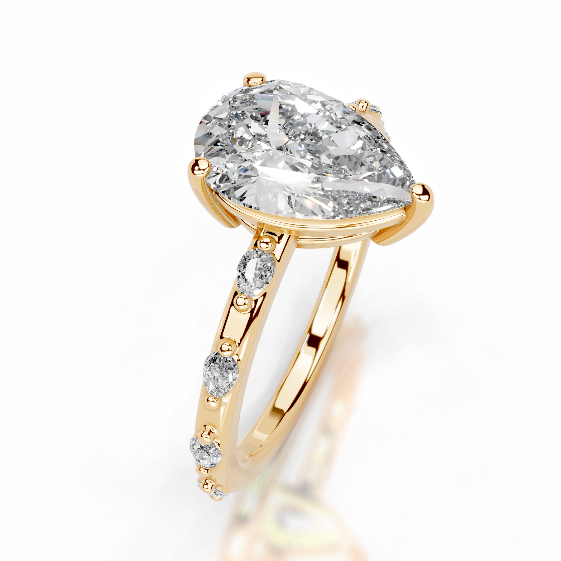 Nadya Lab Grown Diamond Ring (2.2 Carat) -18K Yellow Gold