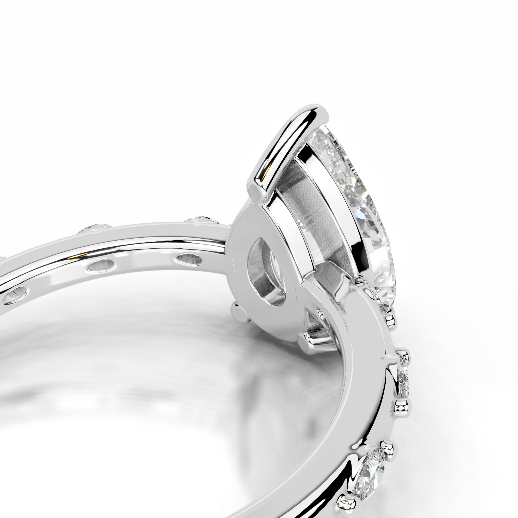 Nadya Lab Grown Diamond Ring (2.2 Carat) -14K White Gold
