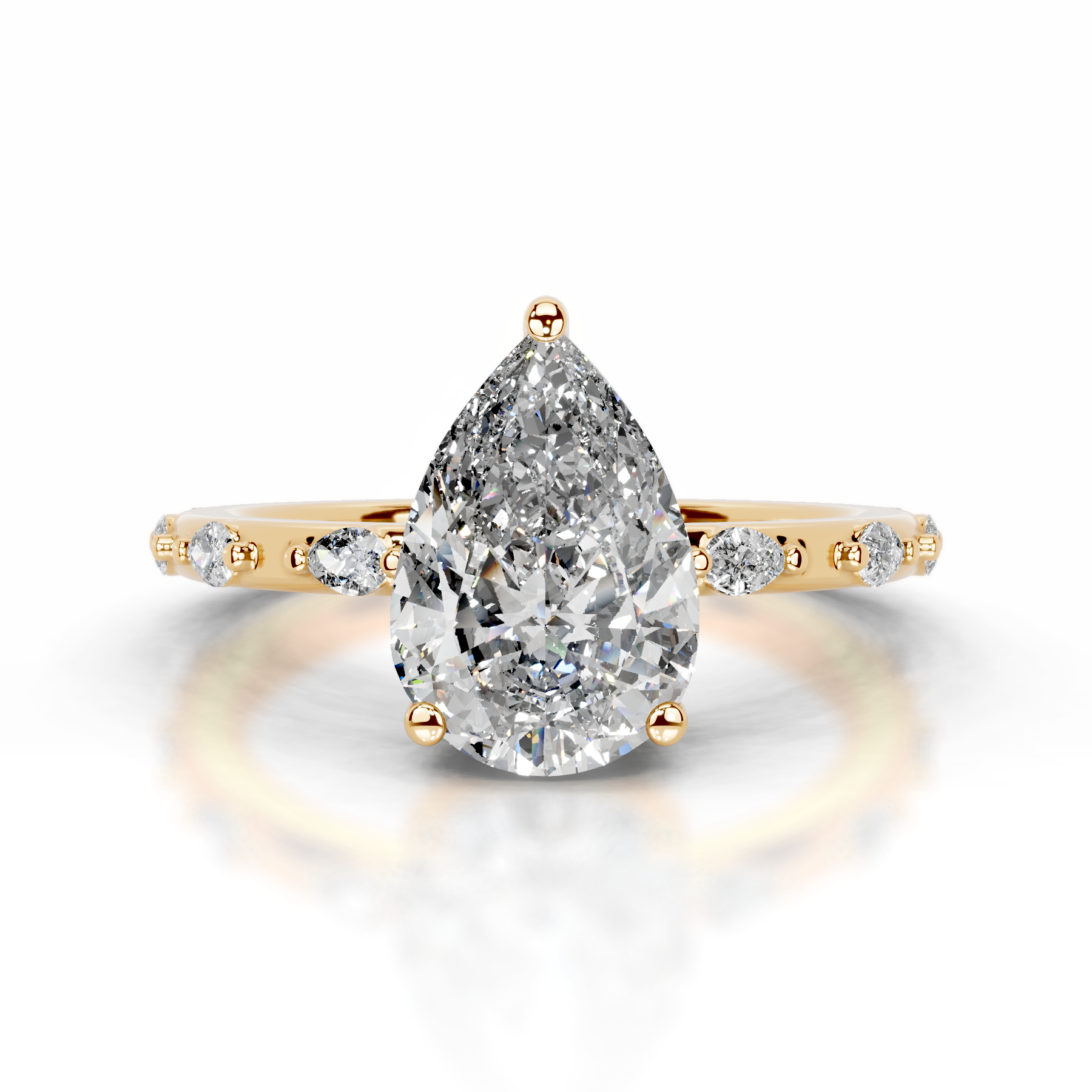 Nadya Lab Grown Diamond Ring (2.2 Carat) -18K Yellow Gold
