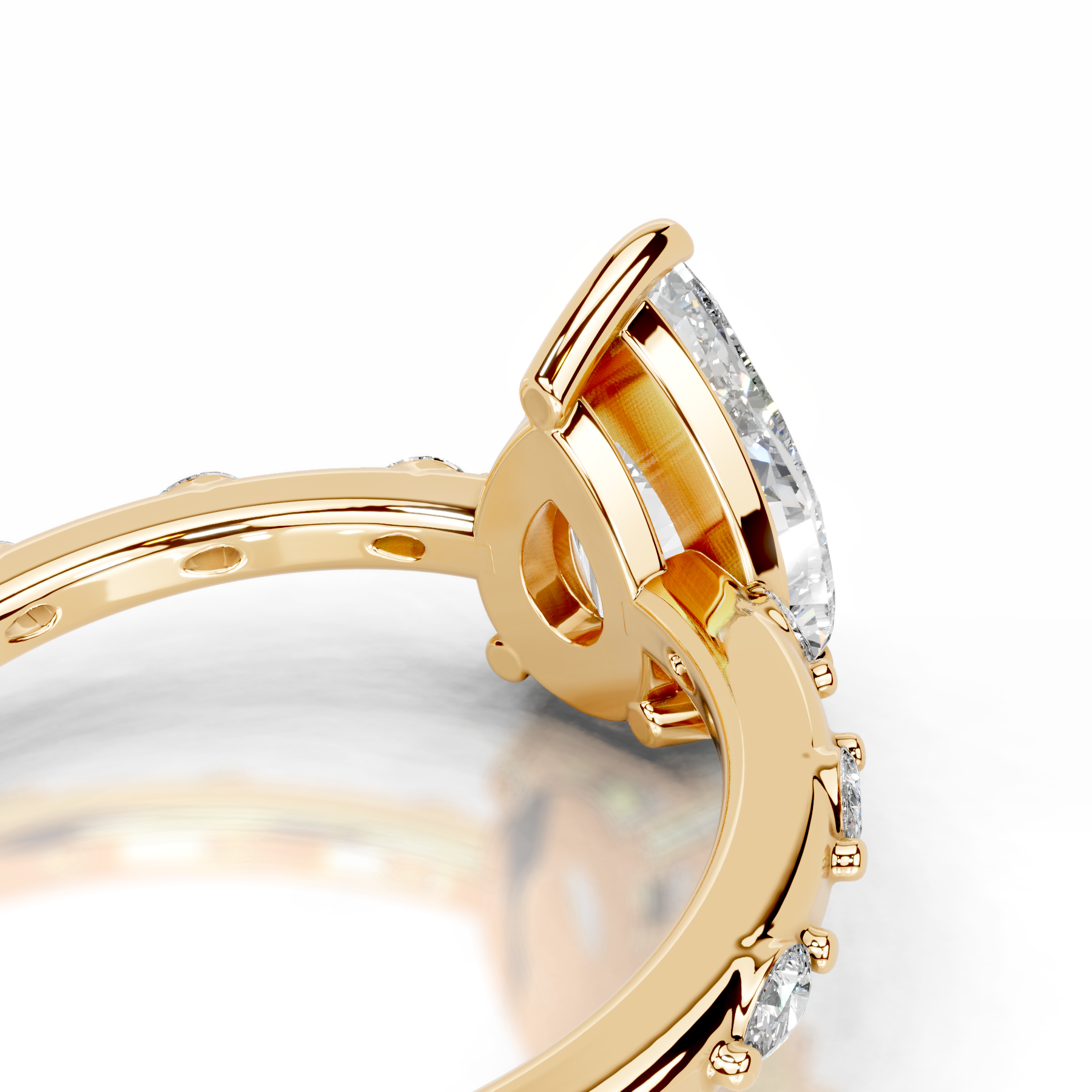 Nadya Lab Grown Diamond Ring (2.2 Carat) -18K Yellow Gold