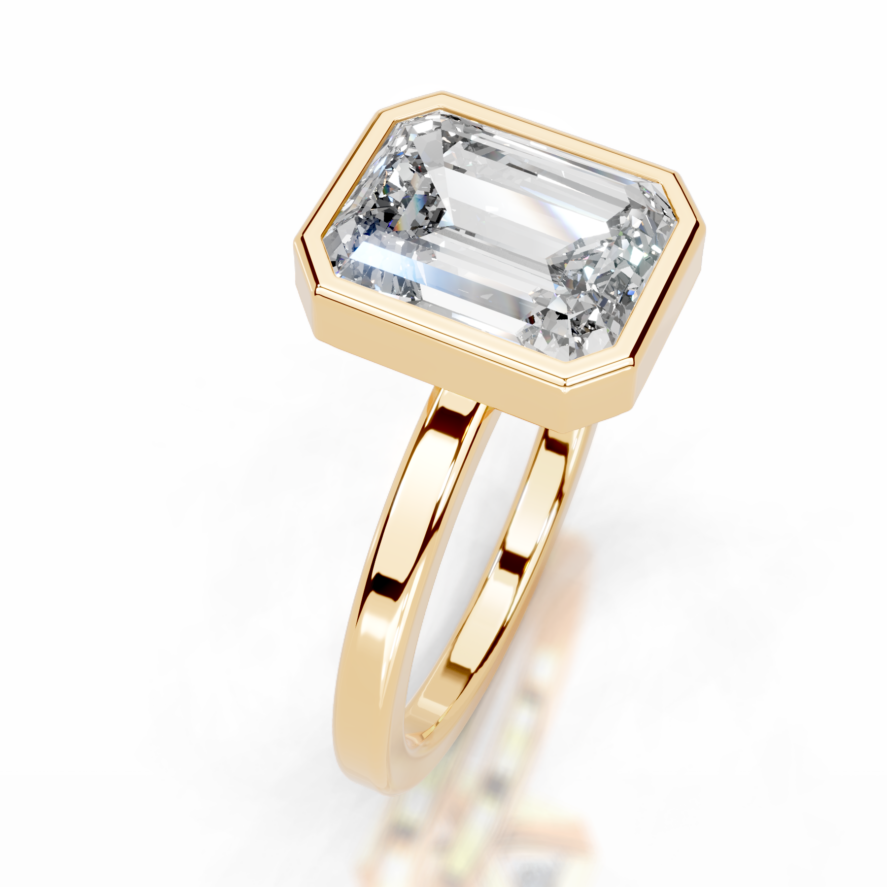 Dima Diamond Engagement Ring   (2 Carat) -18K Yellow Gold