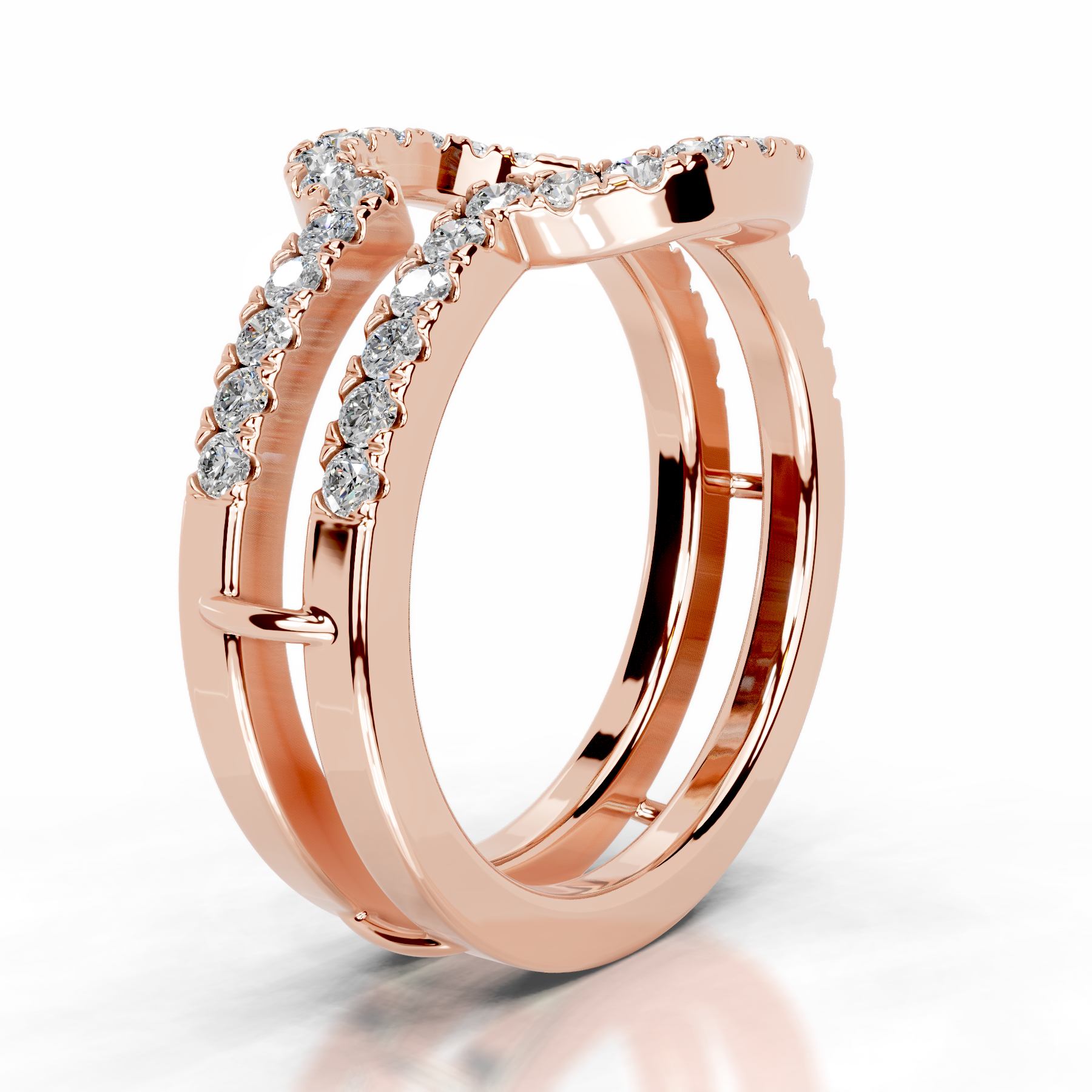 Yana Diamond Wedding Ring (0.50 Carat) -14K Rose Gold