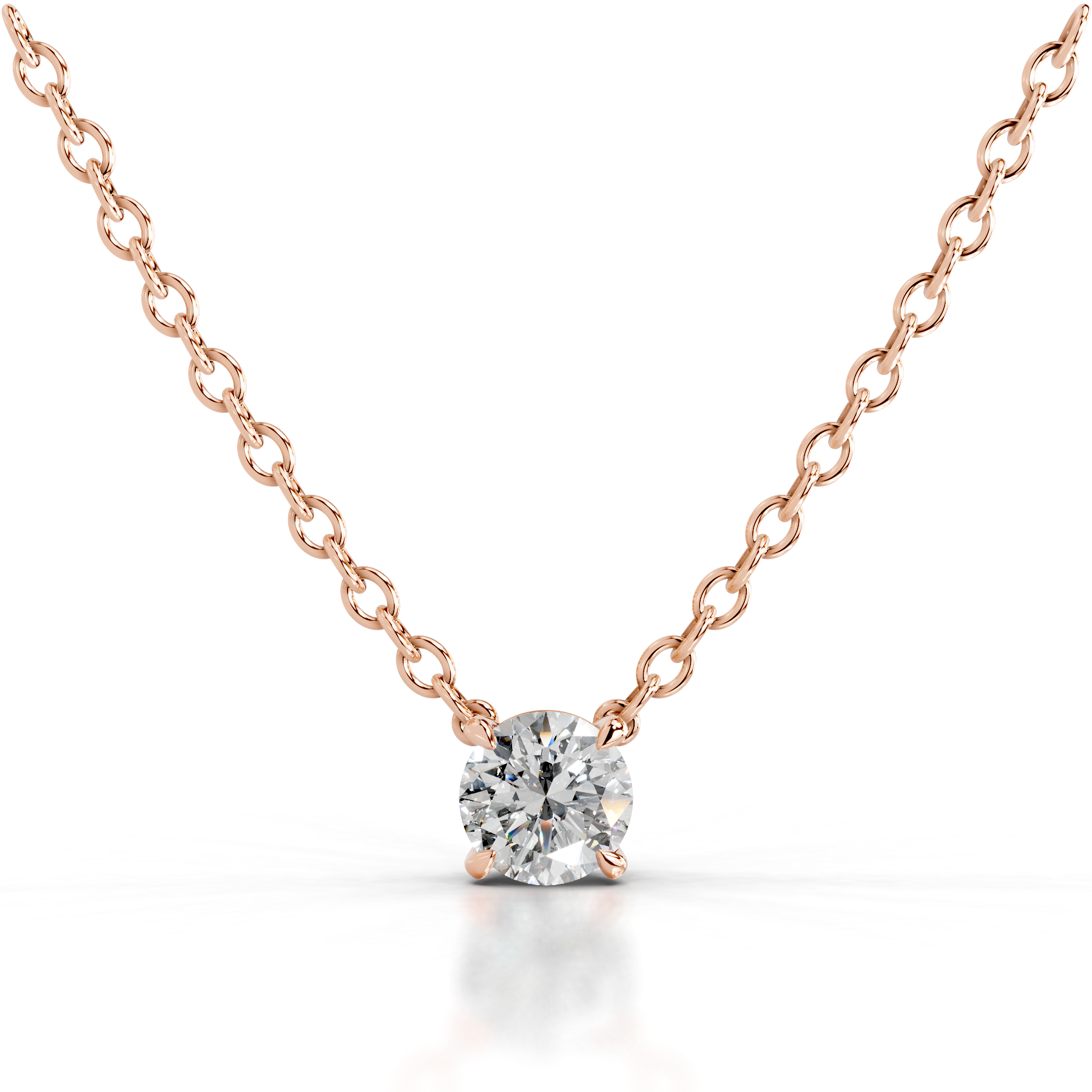 Mary Diamond Pendant (2 Carat) -14K Rose Gold