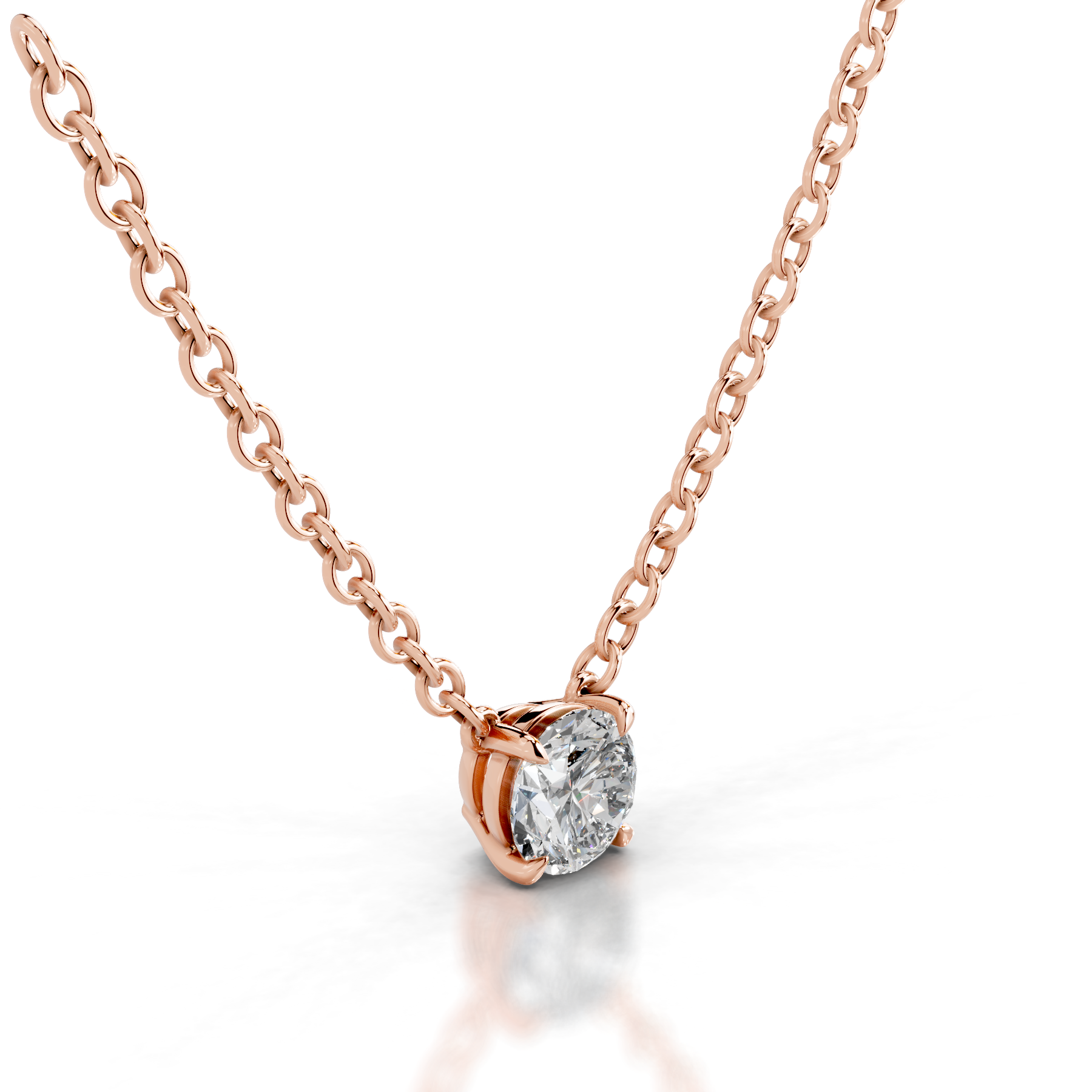 Mary Diamond Pendant (2 Carat) -14K Rose Gold
