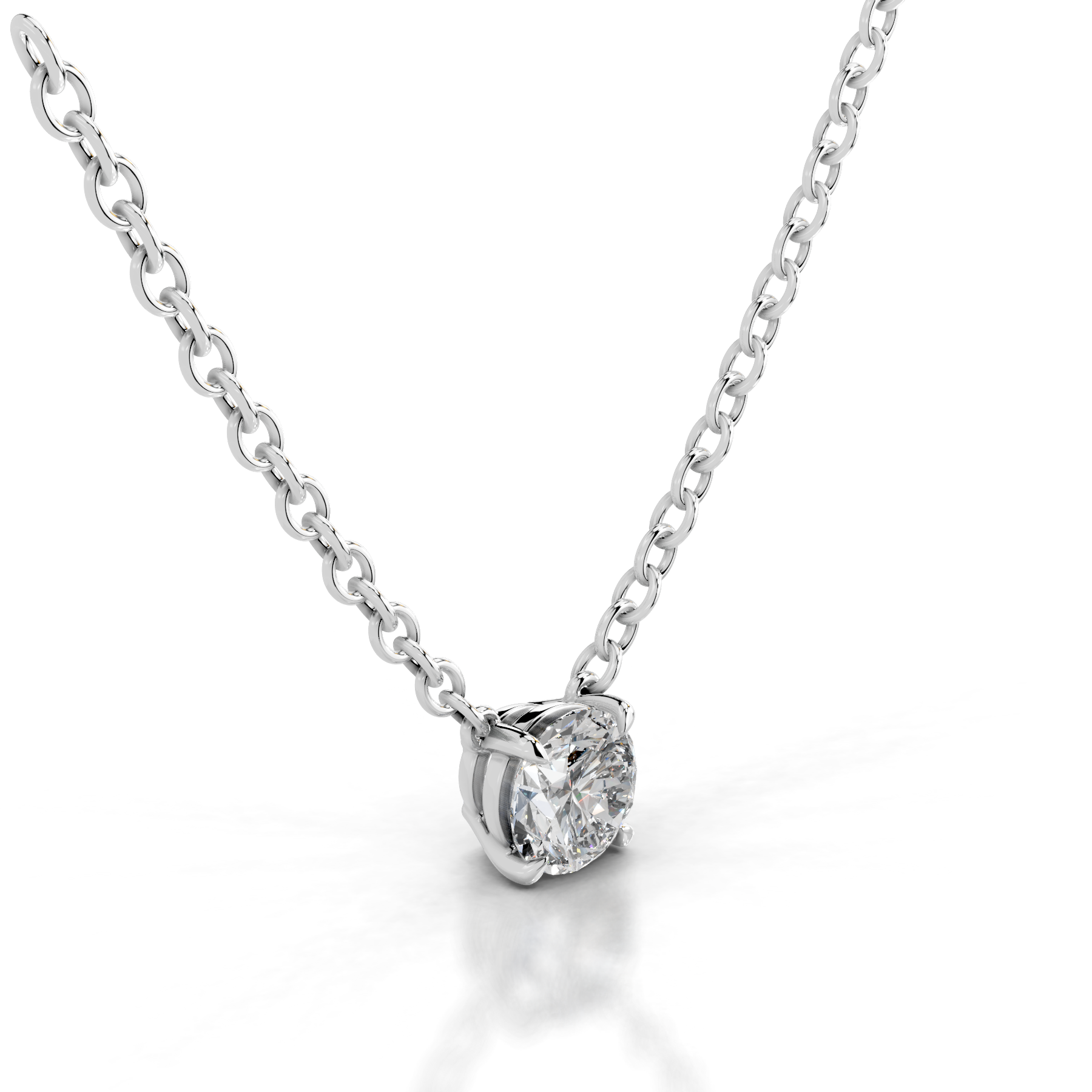 Mary Diamond Pendant (2 Carat) -18K White Gold