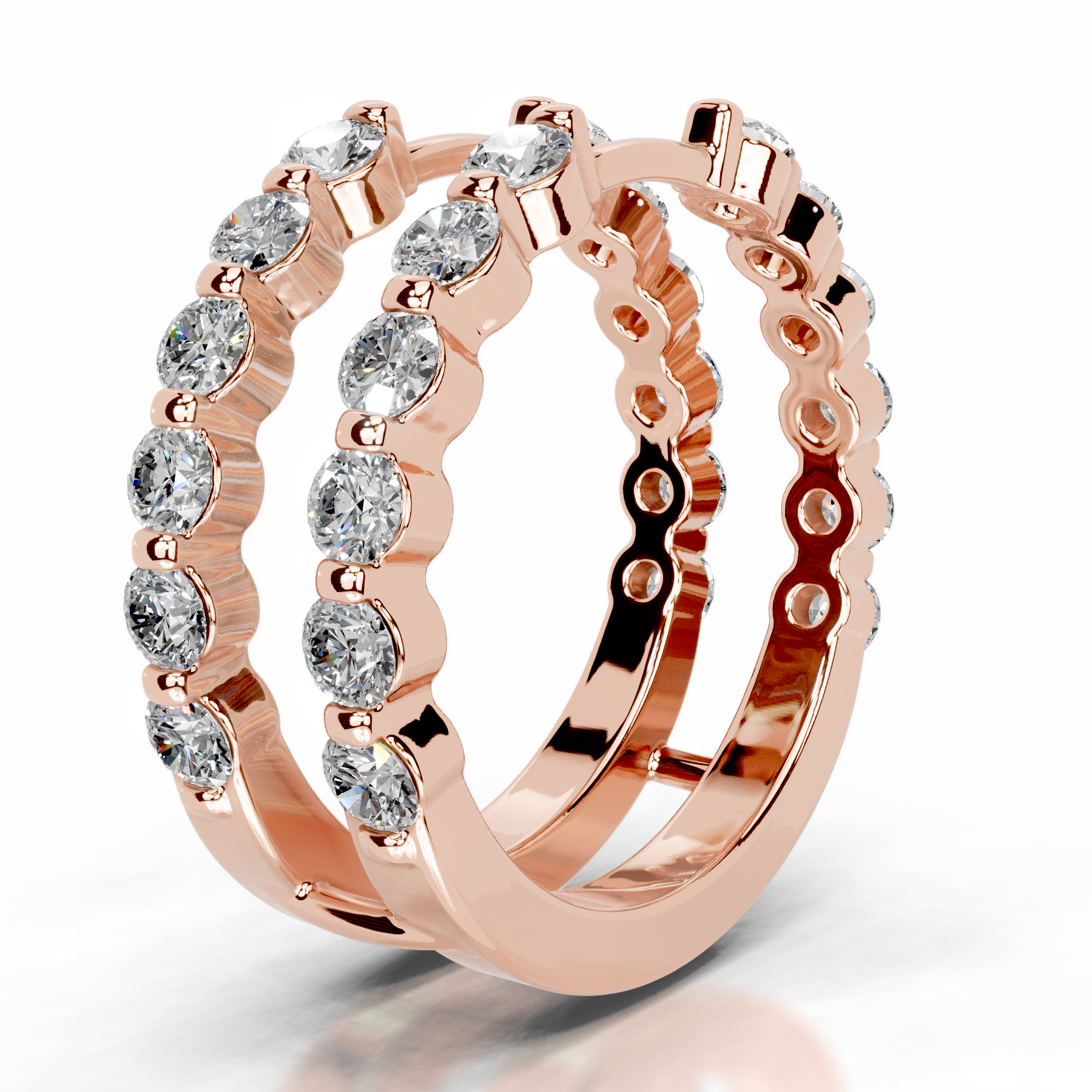 Ashley Lab Grown Diamond Wedding Ring   (1.25 Carat) -14K Rose Gold