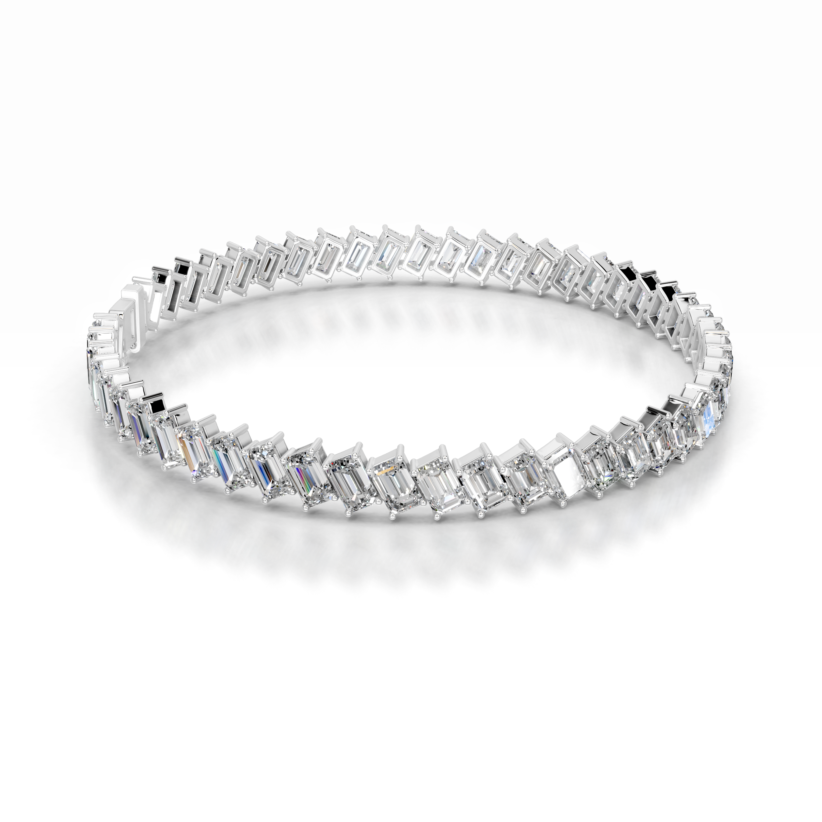 Amy Diamond Tennis Bracelet (15 Carat) -18K White Gold
