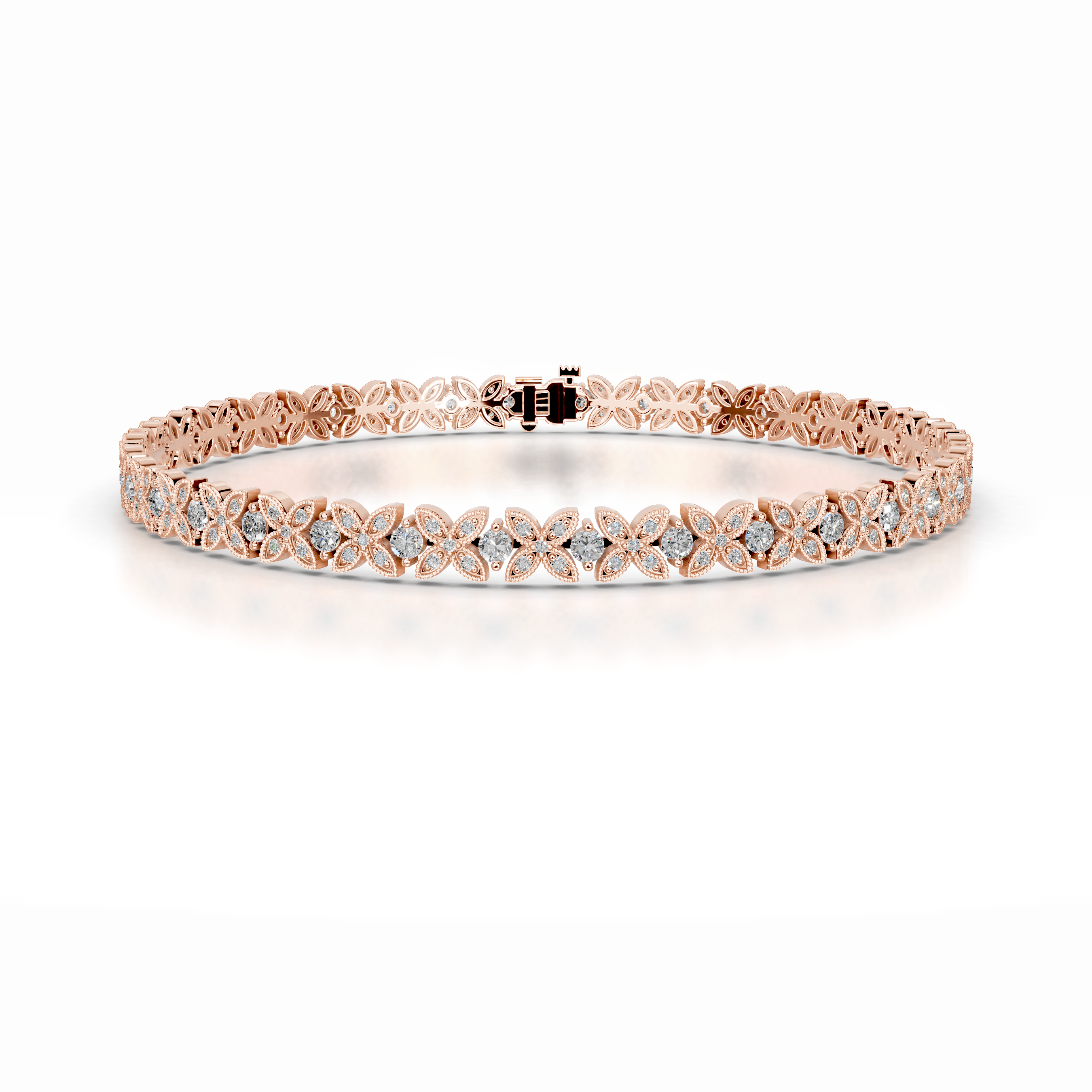 Kathleen Diamond Tennis Bracelet (2.5 Carat) -14K Rose Gold