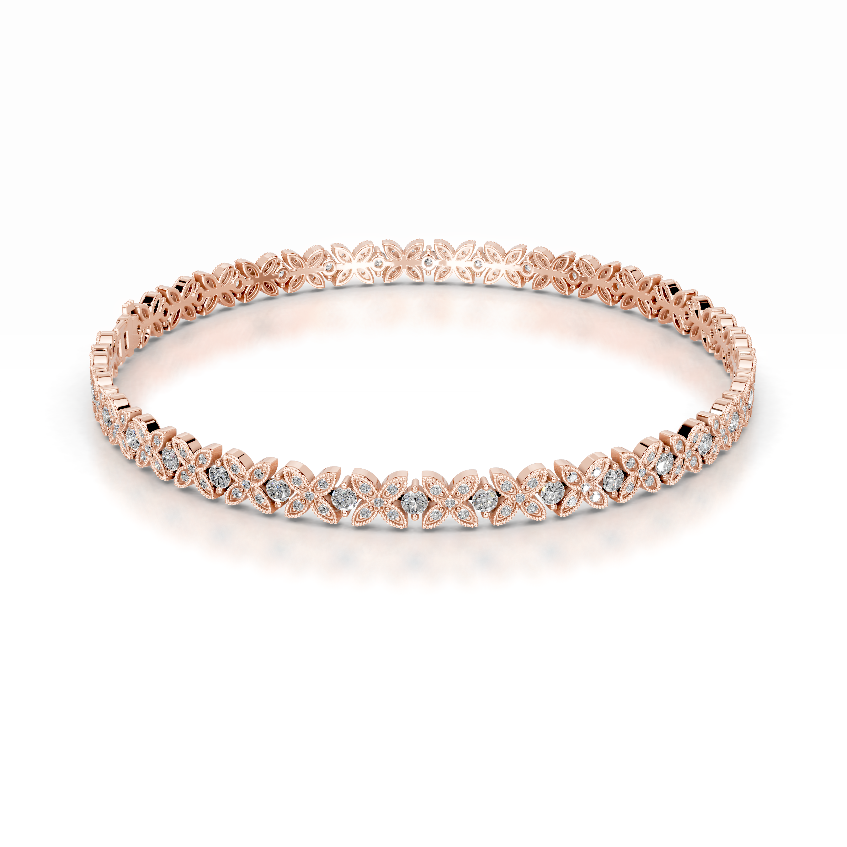 Kathleen Diamond Tennis Bracelet (2.5 Carat) -14K Rose Gold