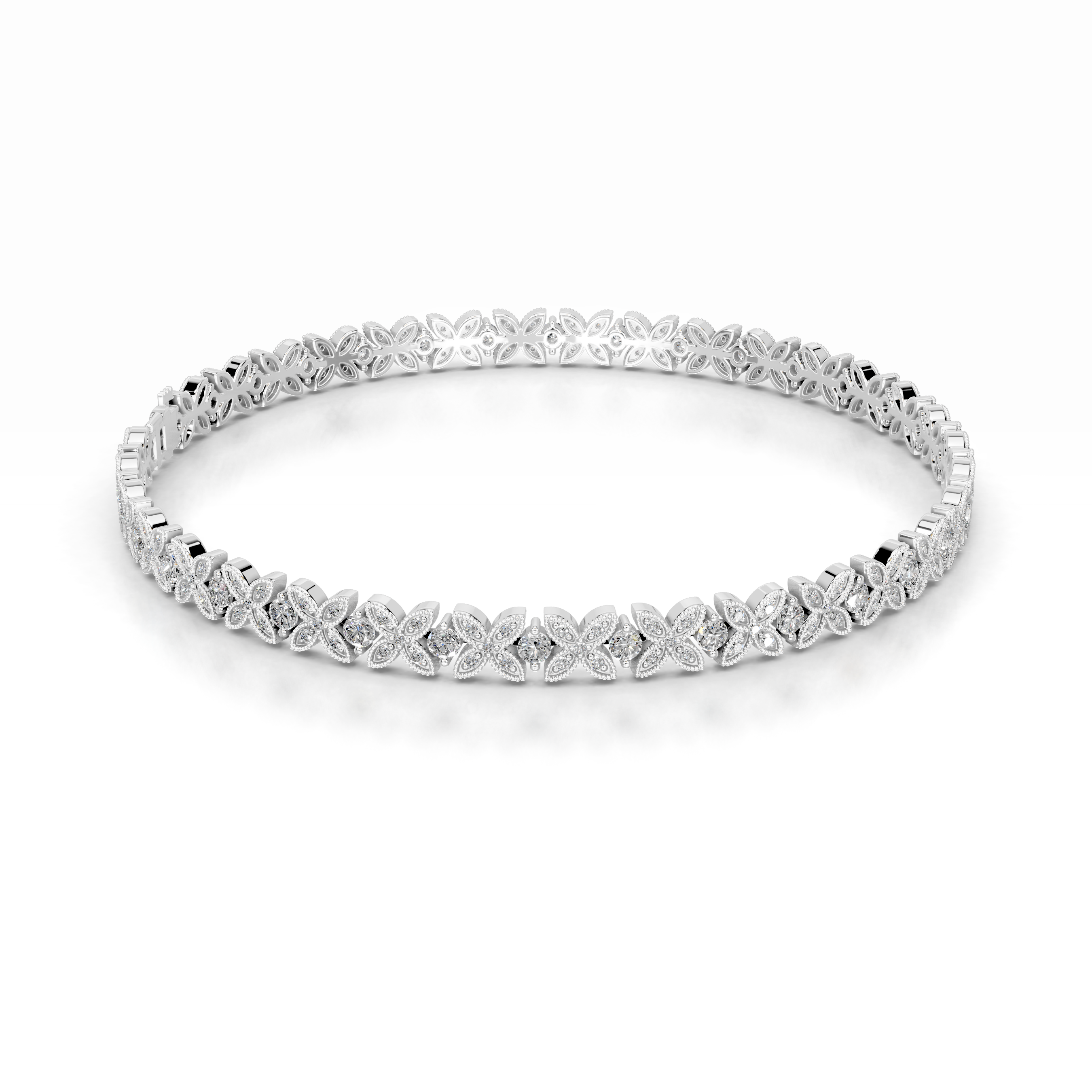 Kathleen Diamond Tennis Bracelet (2.5 Carat) -18K White Gold