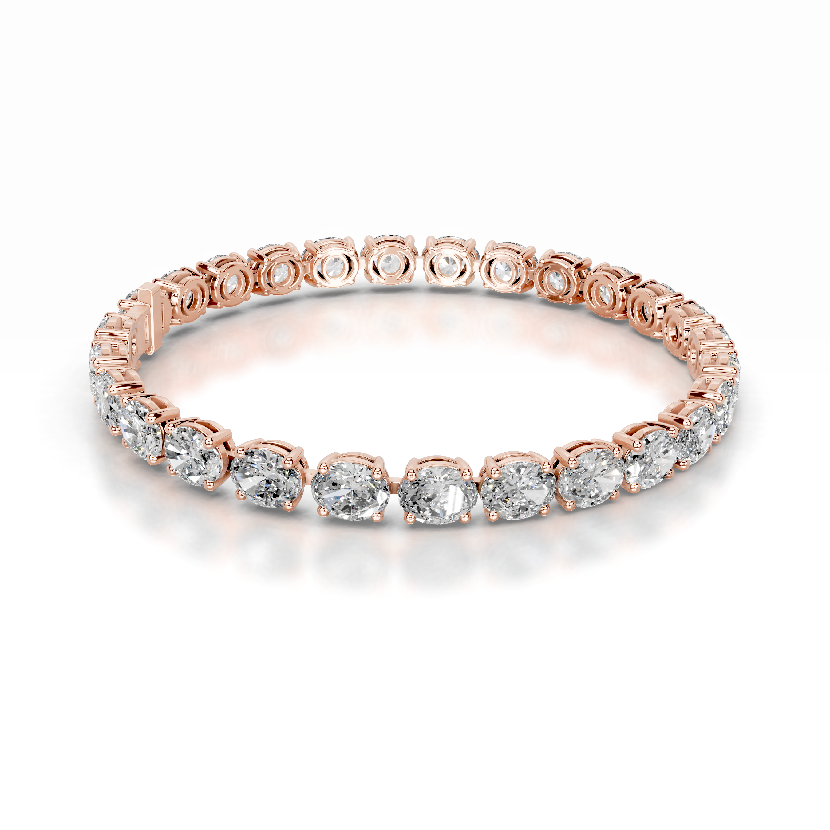 Ruth Diamond Tennis Bracelet (15 Carat) -14K Rose Gold