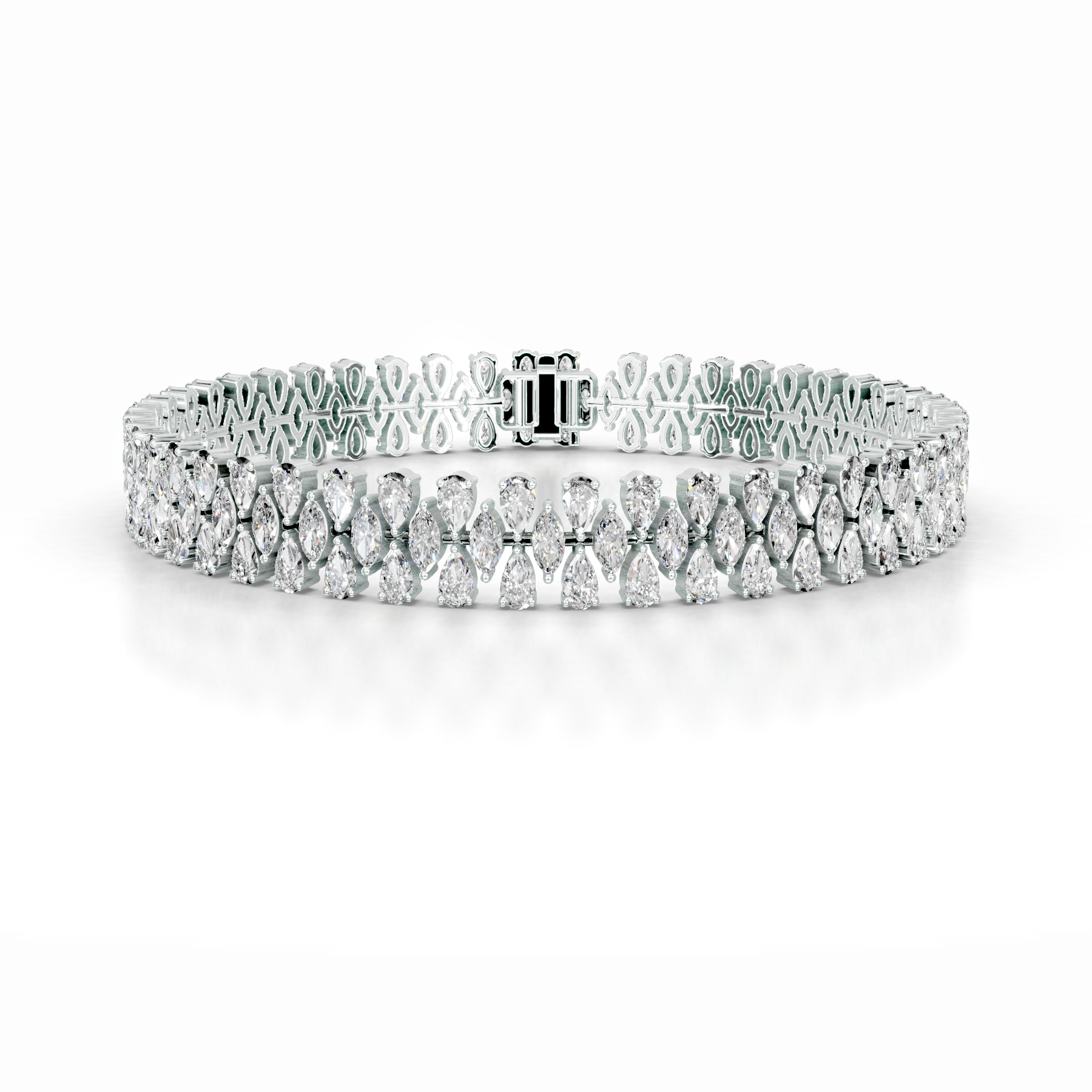 18k white gold diamond tennis bracelet discount