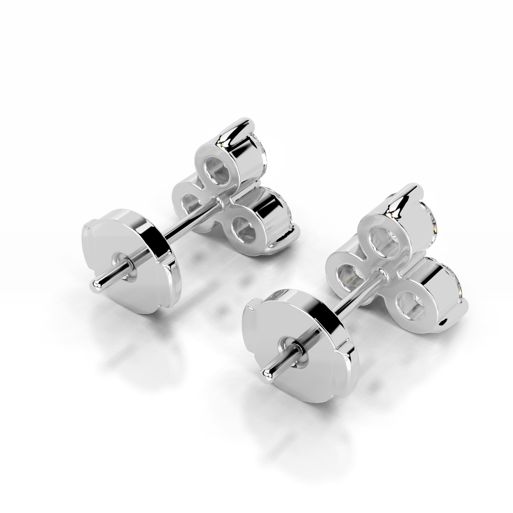 Judy Diamond Studs Earrings (0.60 Carat) -18K White Gold