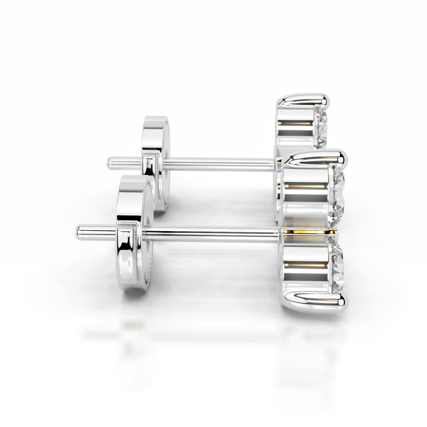 Judy Diamond Studs Earrings (0.60 Carat) -18K White Gold