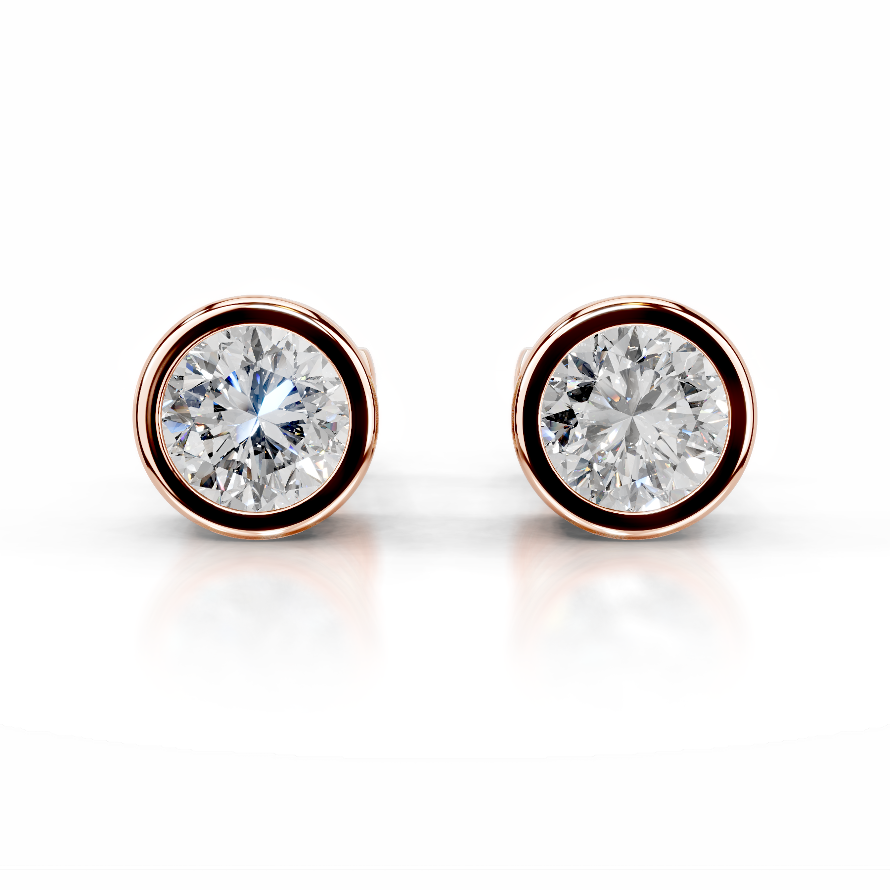 Amber Diamond Earrings (3 Carat) -14K Rose Gold