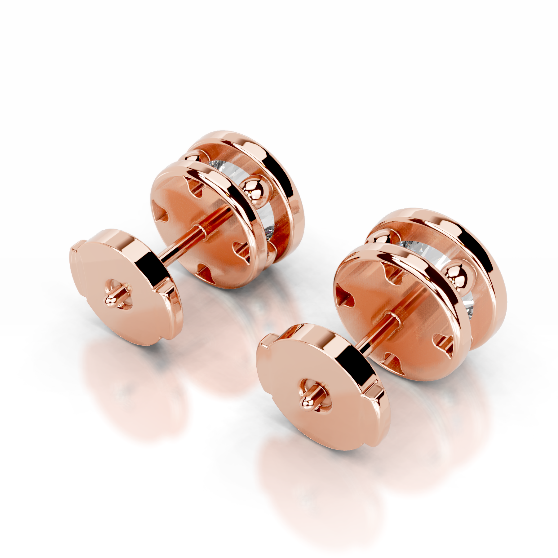 Amber Diamond Earrings (3 Carat) -14K Rose Gold