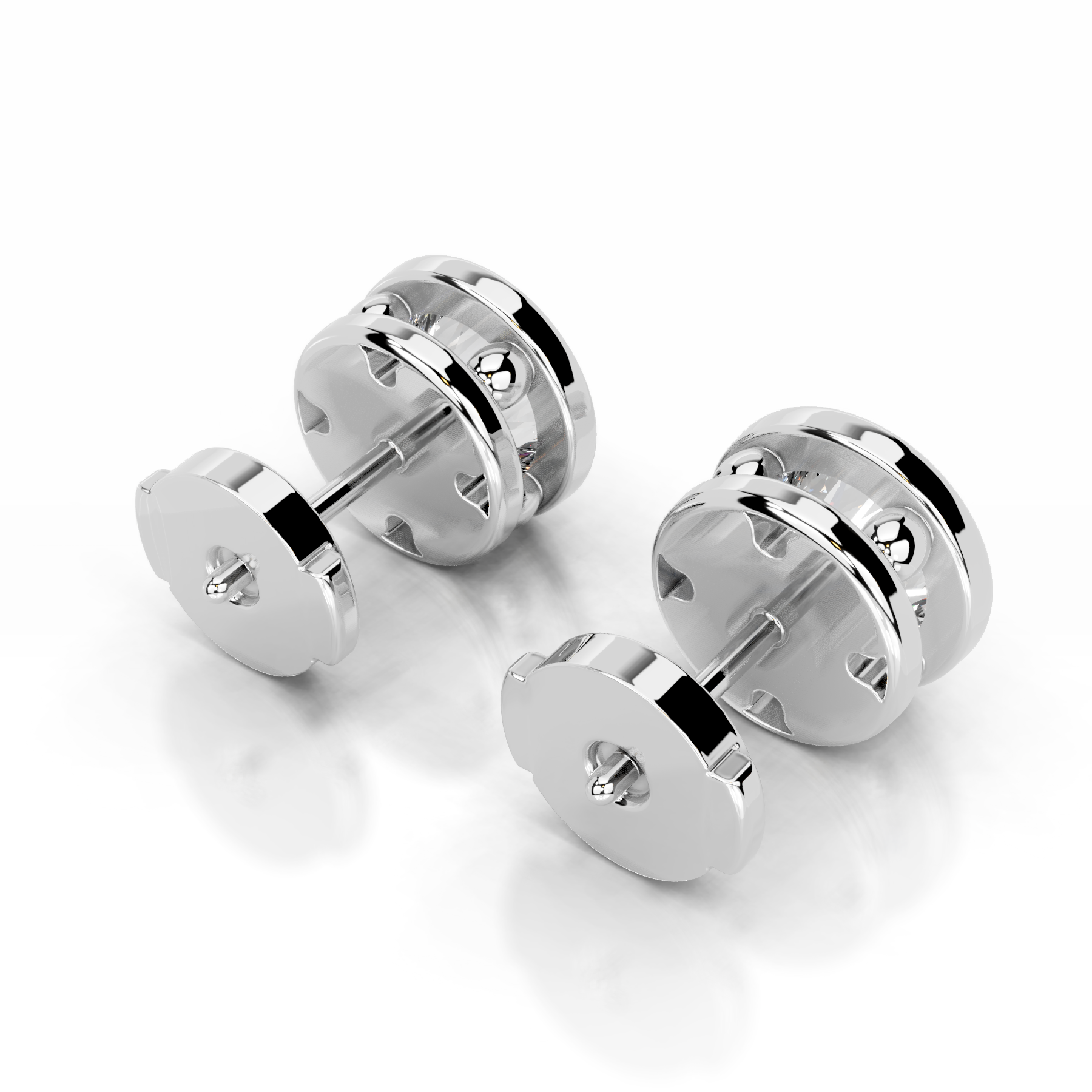 Amber Diamond Earrings (3 Carat) -18K White Gold