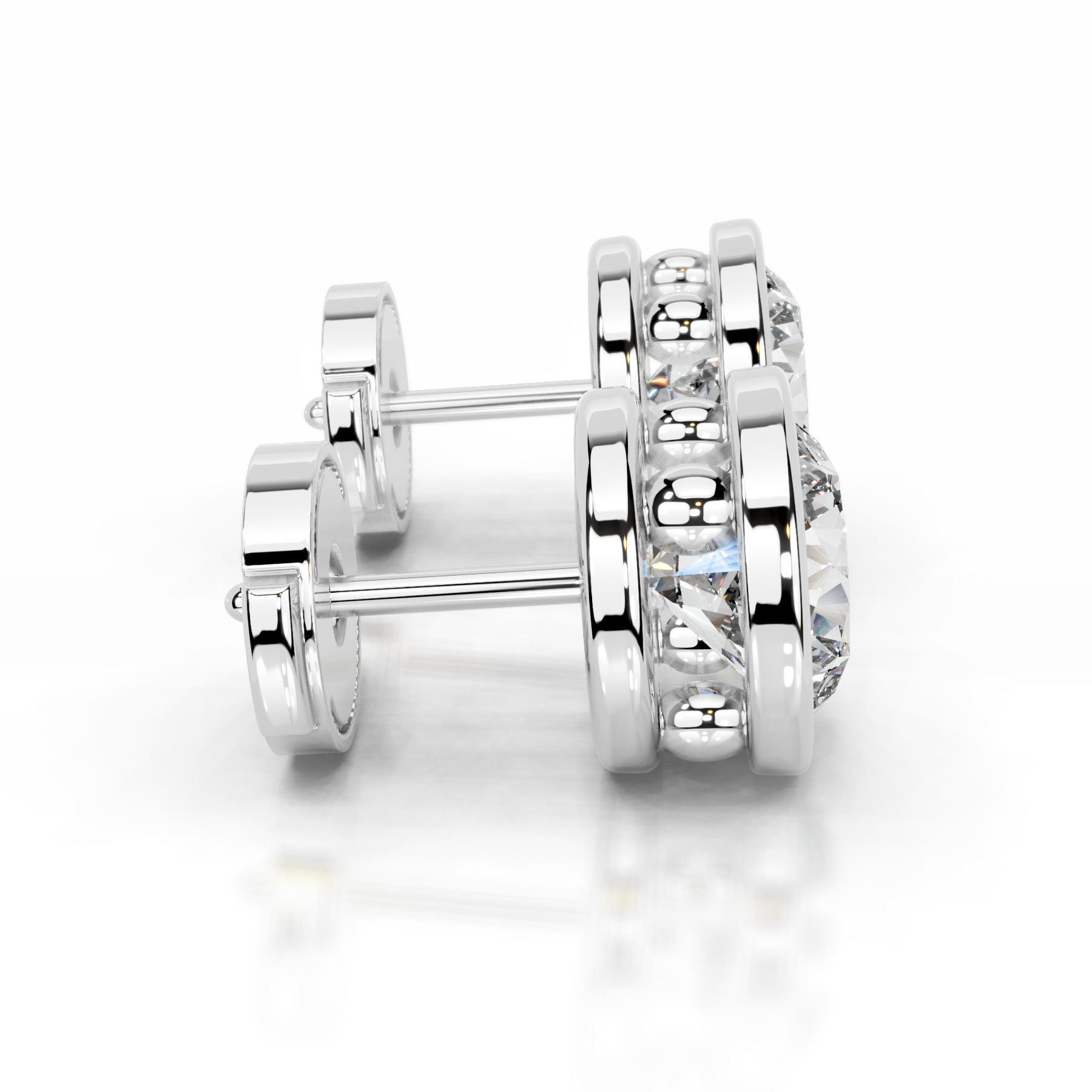 Amber Lab Grown Diamond Earrings (3 Carat) -14K White Gold