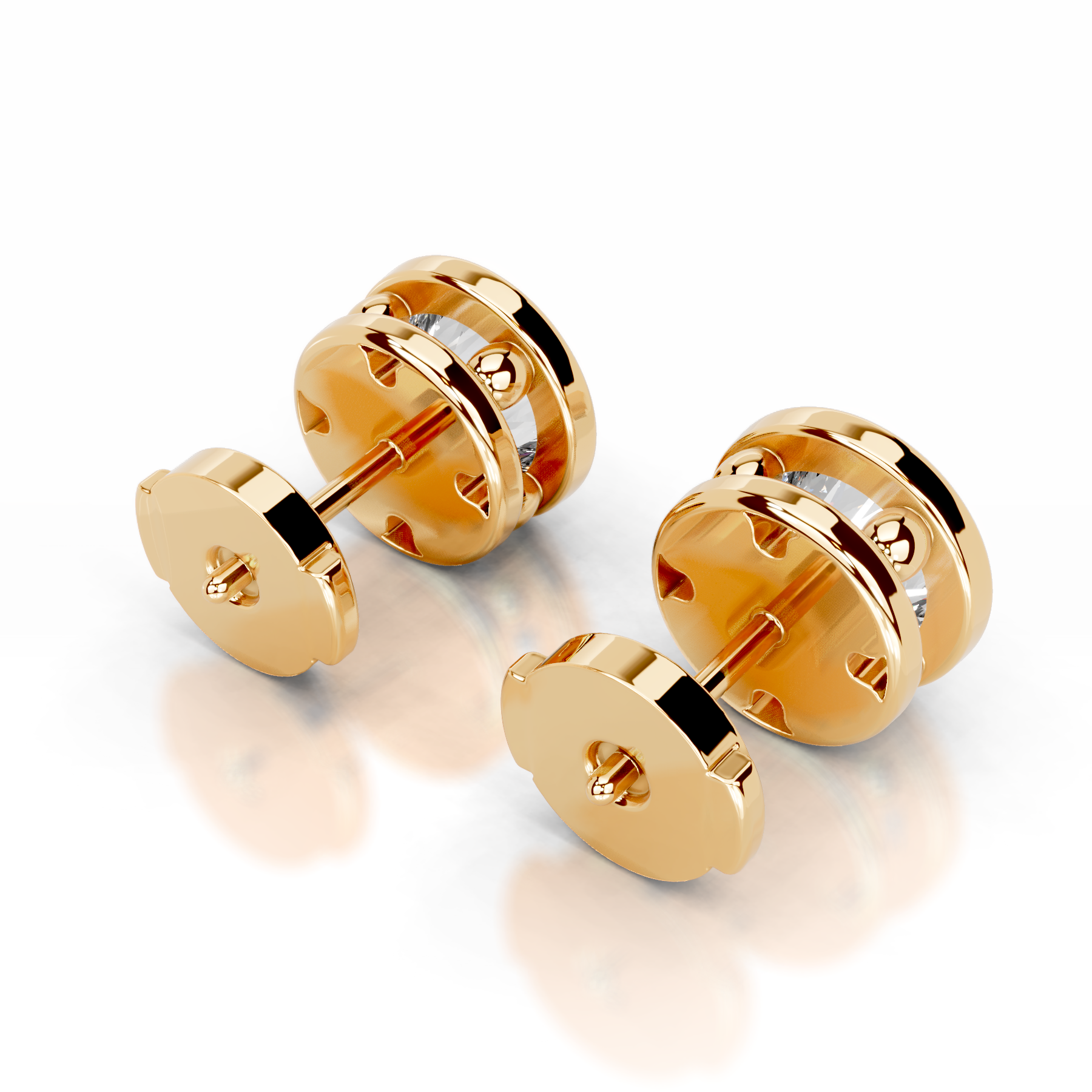 Amber Diamond Earrings (3 Carat) -18K Yellow Gold