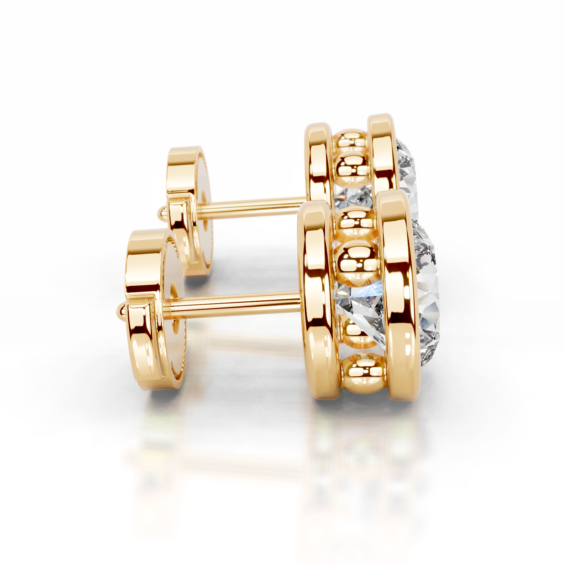 Amber Diamond Earrings (3 Carat) -18K Yellow Gold