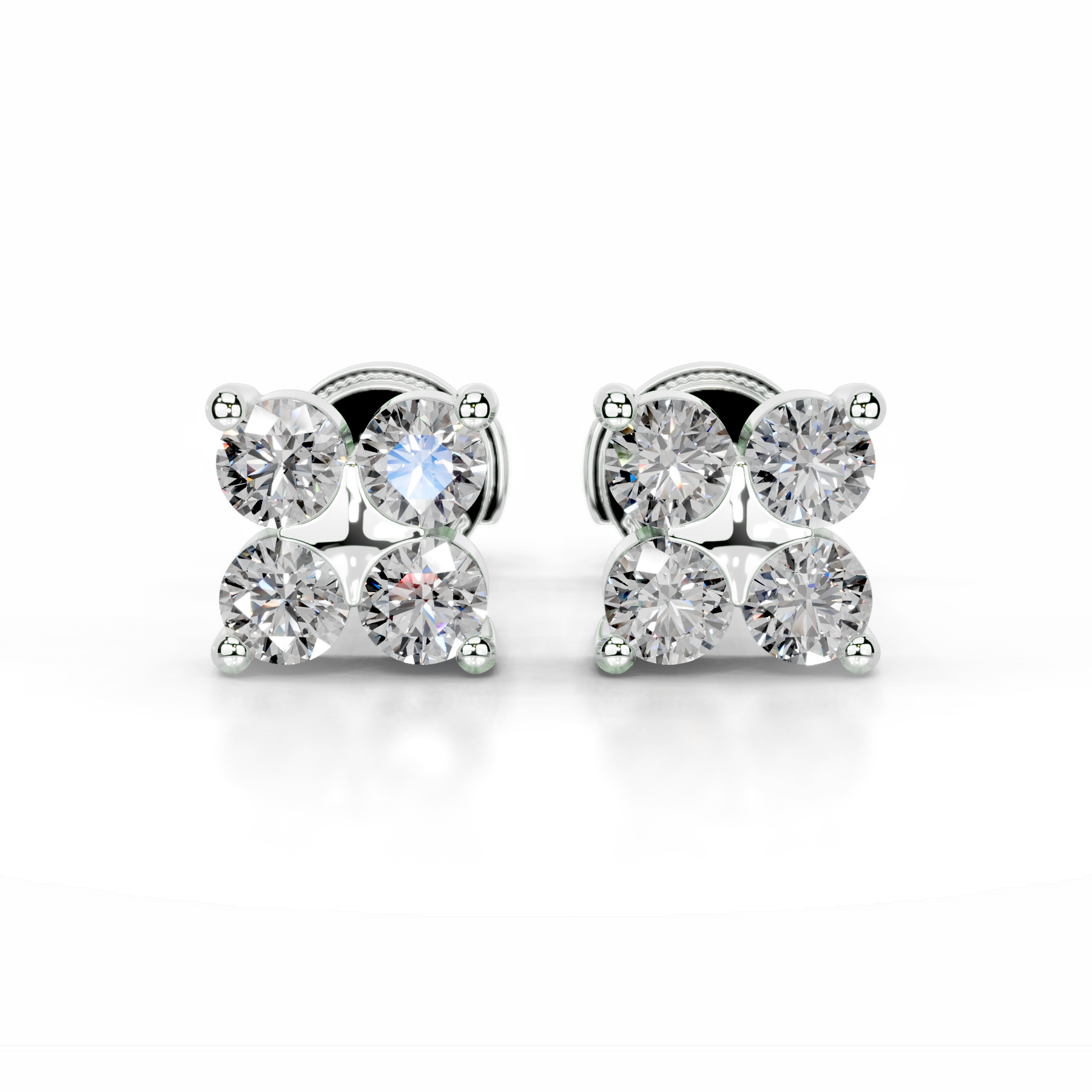 Aurelia Diamond Studs Earrings (0.40 Carat) -14K White Gold