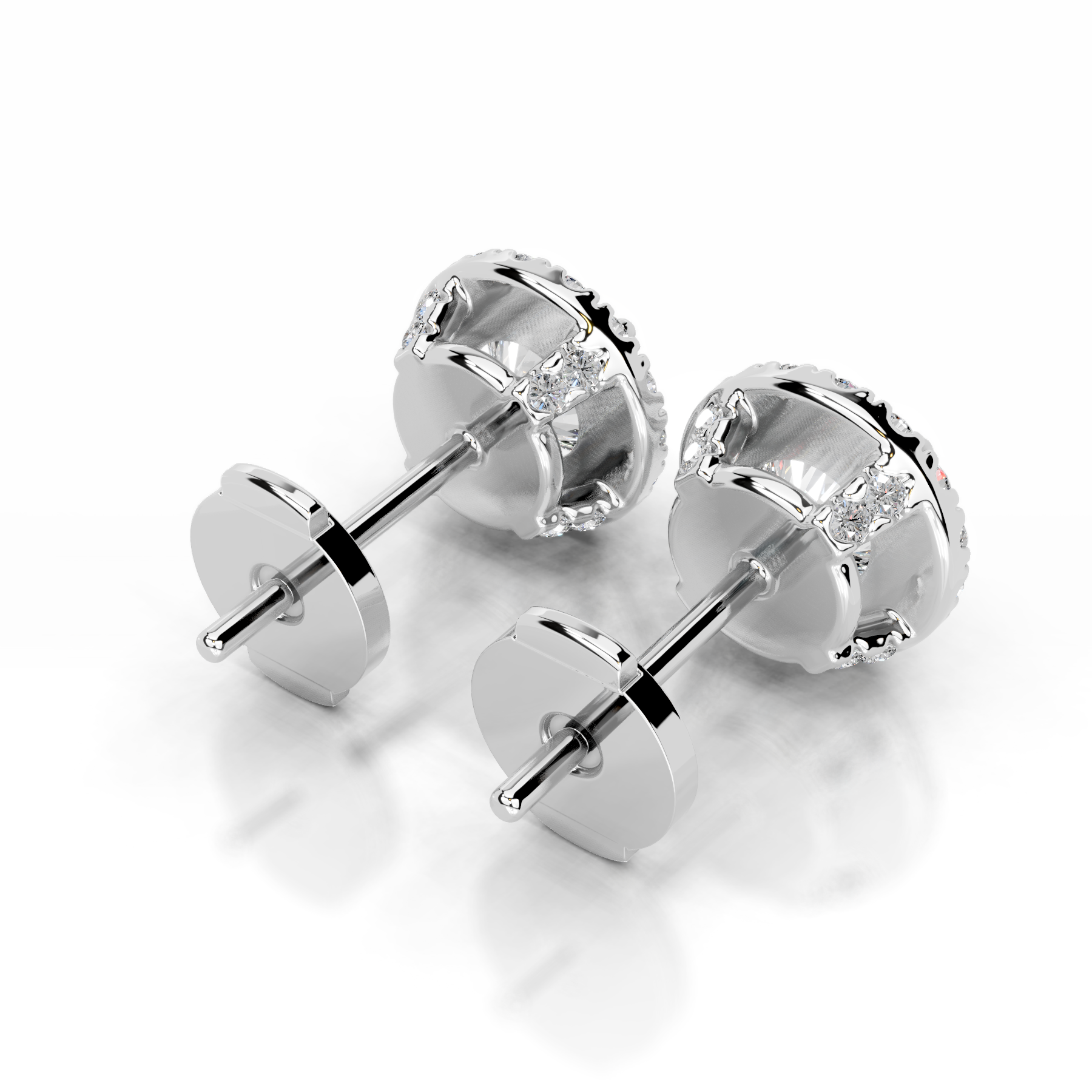 Isla Lab Grown Diamond Halo Earrings (5 Carat) -14K White Gold