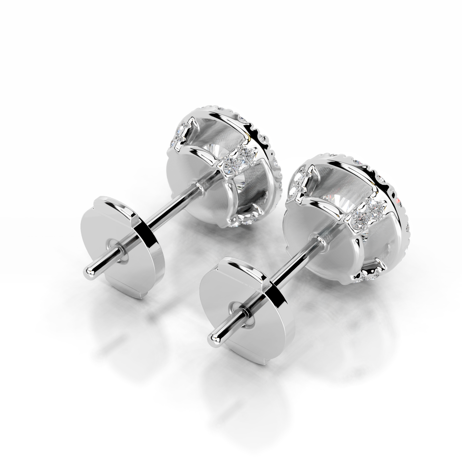 Isla Diamond Halo Earrings   (5 Carat) -14K White Gold