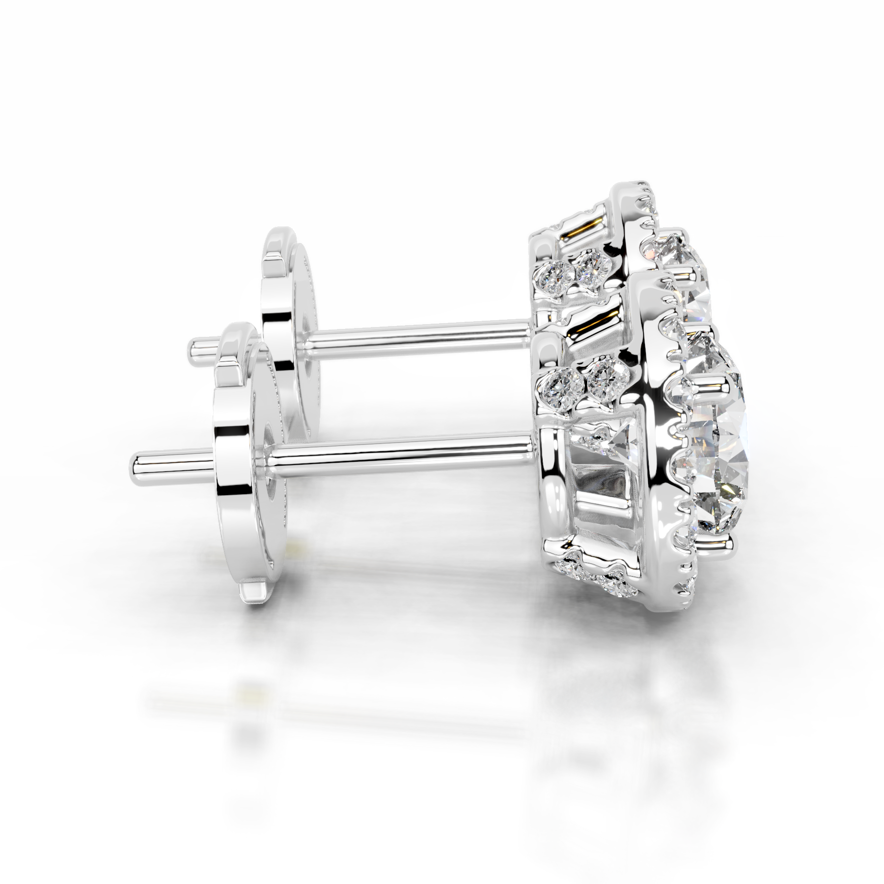 Isla Lab Grown Diamond Halo Earrings (5 Carat) -14K White Gold
