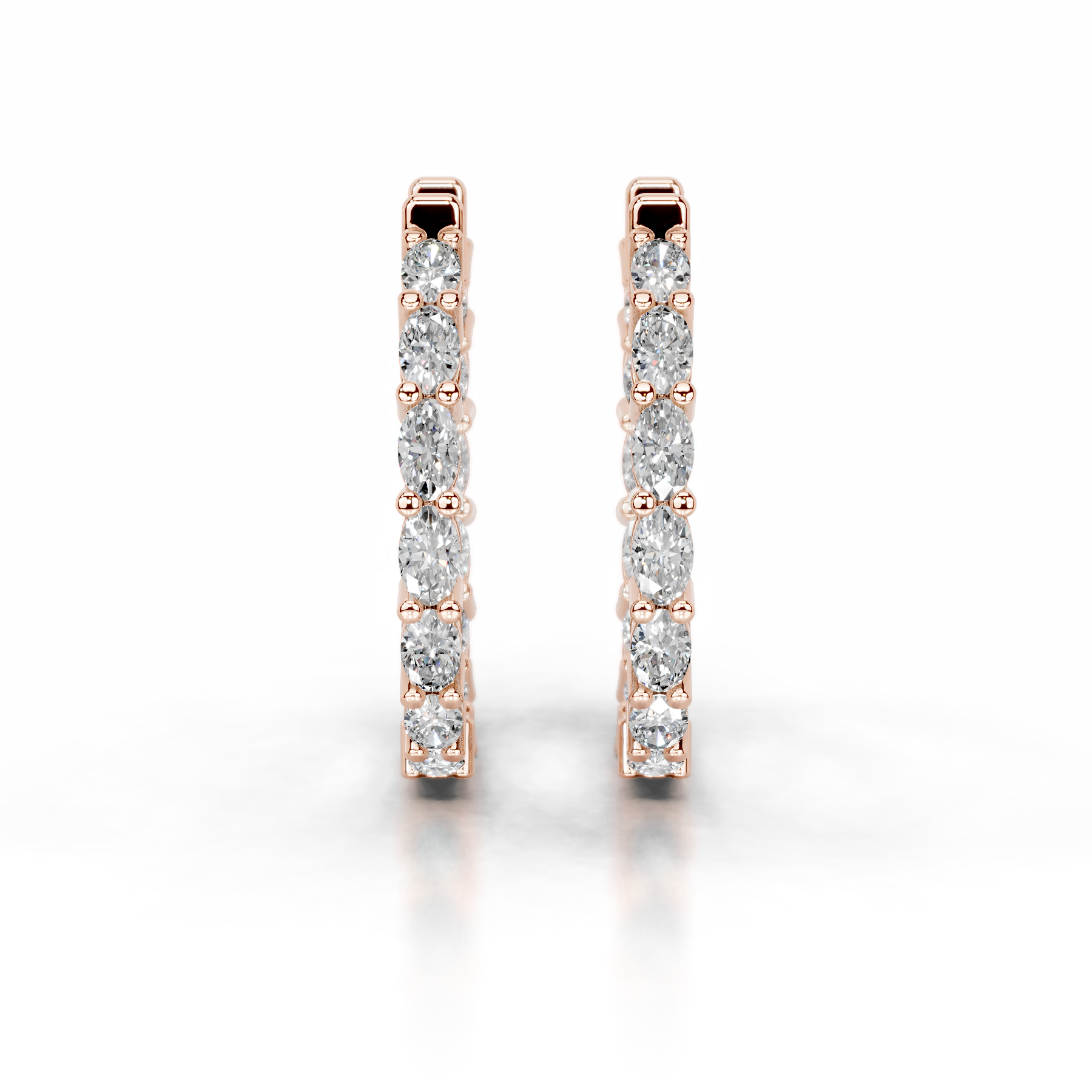 Daphne Lab Grown Diamond Hoop Earrings (4.30 Carat) -14K Rose Gold