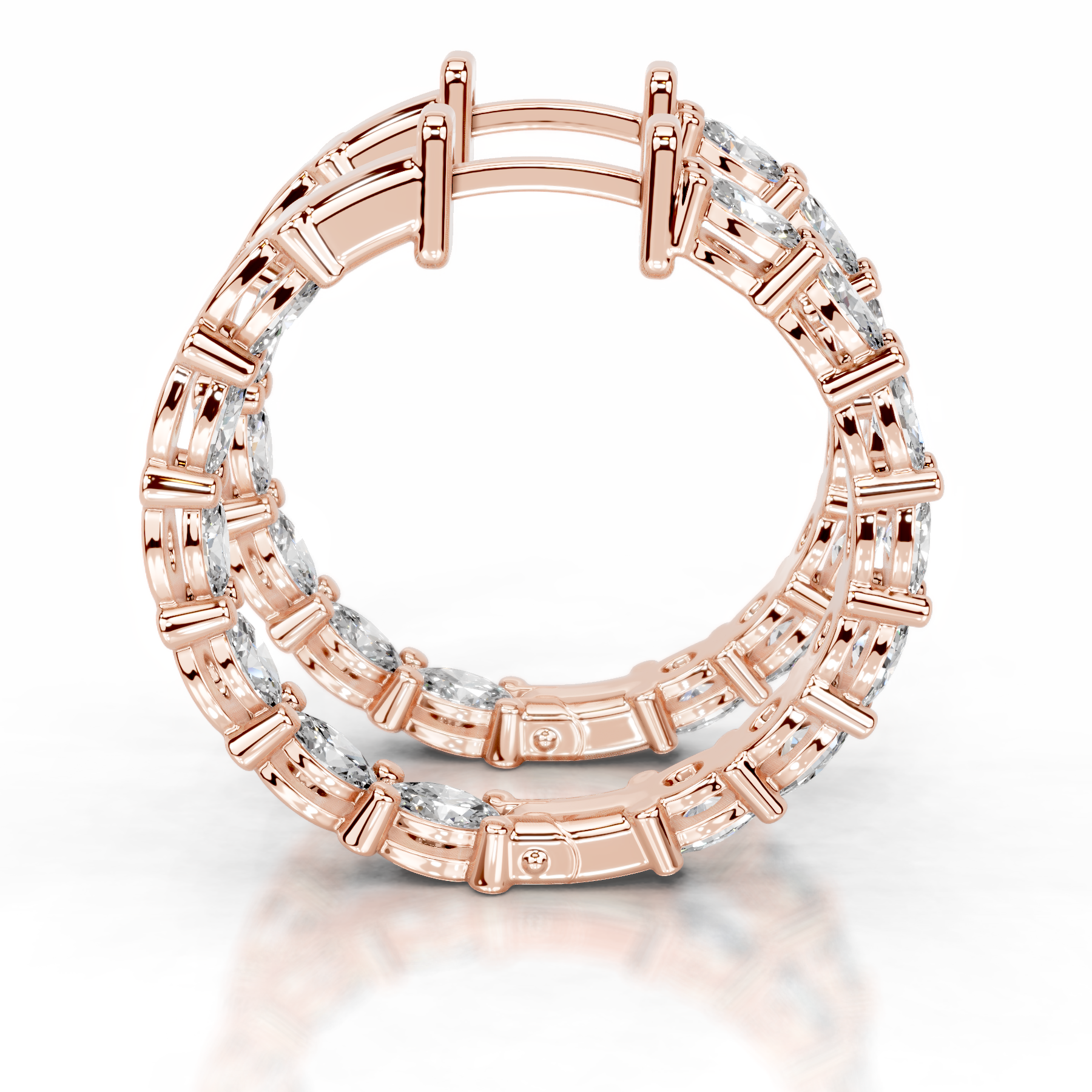 Daphne Lab Grown Diamond Hoop Earrings (4.30 Carat) -14K Rose Gold